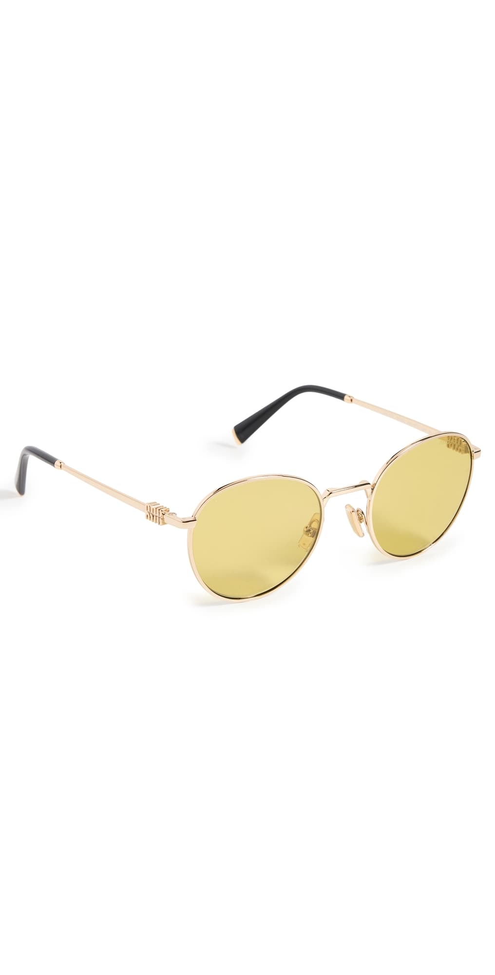 Miu Miu Round Metal Sunglasses Gold