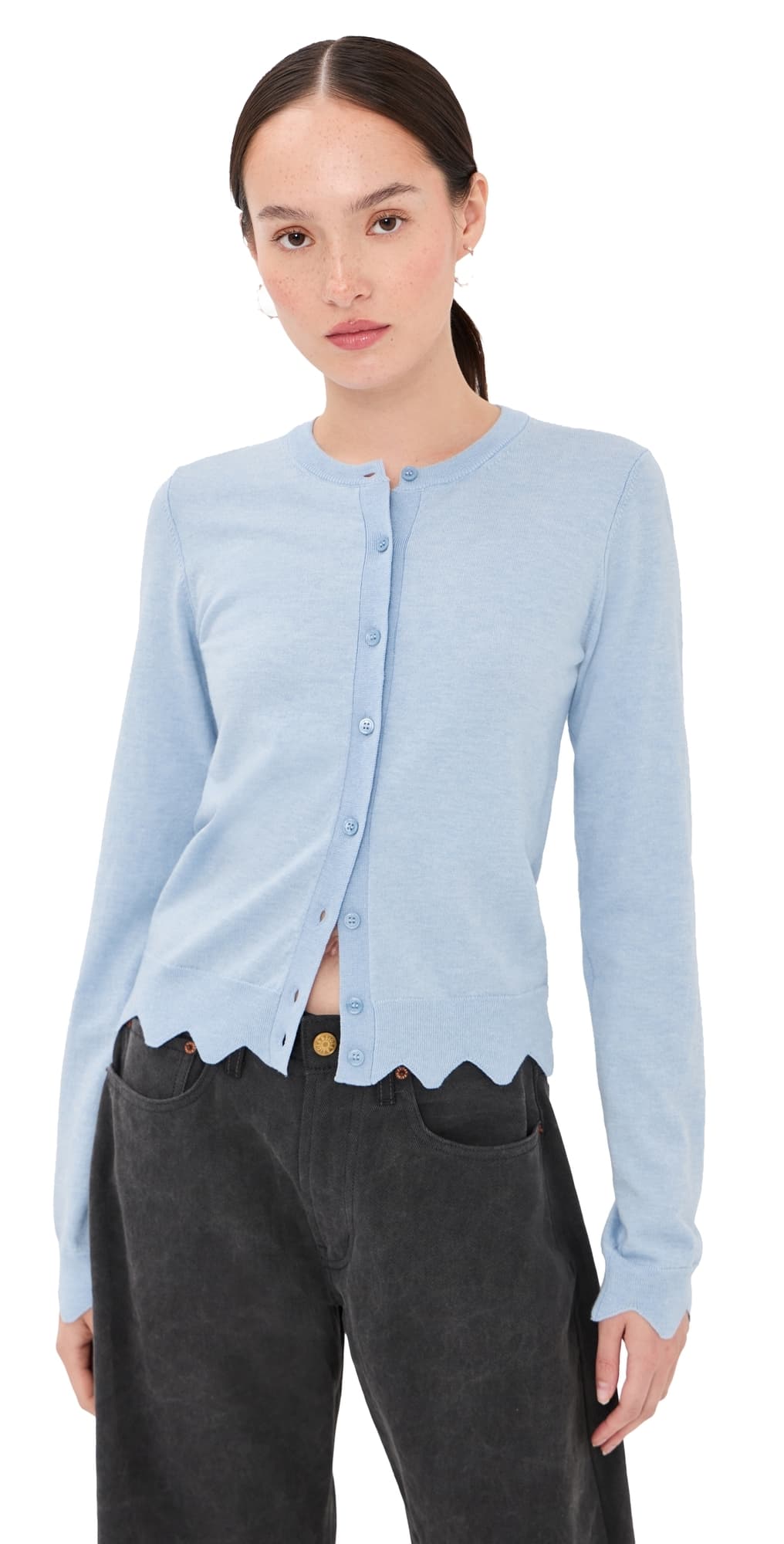 Marc Jacobs Scallop Daisy Cardigan Blue Mist