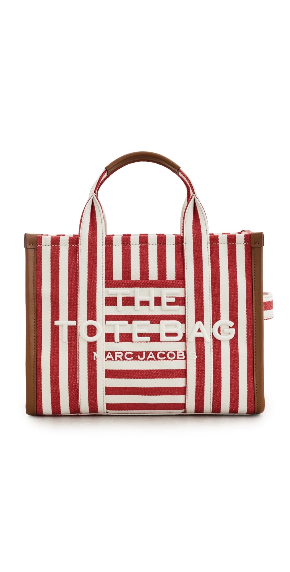 Marc Jacobs The Medium Striped Canvas Tote Bag True Red Multi · One Size