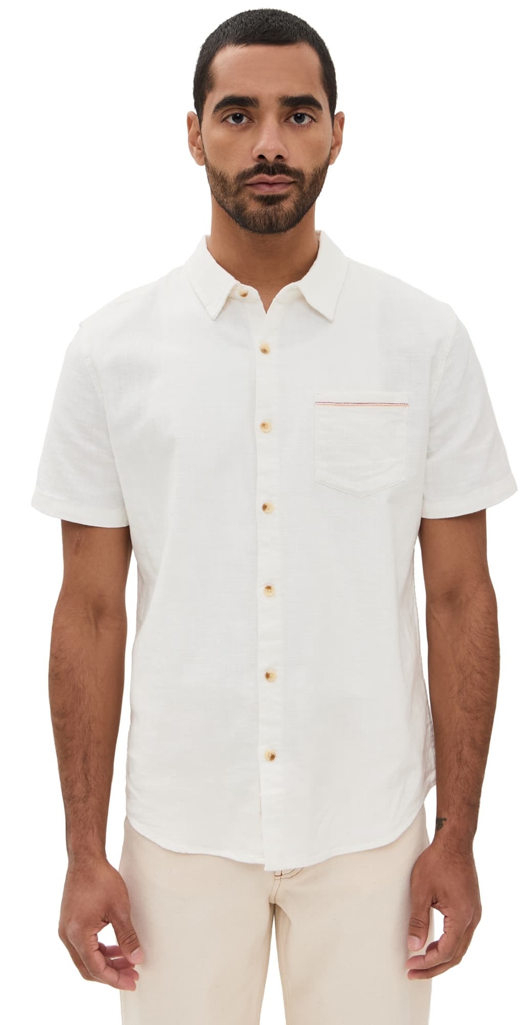 Marine Layer Classic Stretch Selvage Shirt Natural