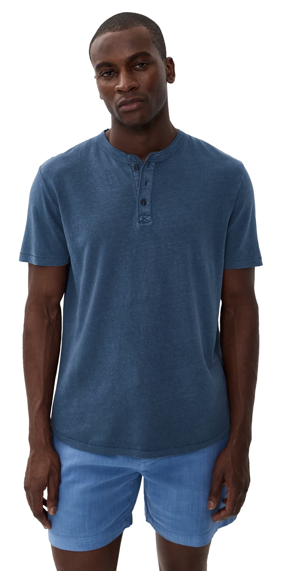 Marine Layer Hemp Cotton Henley Vintage Indigo