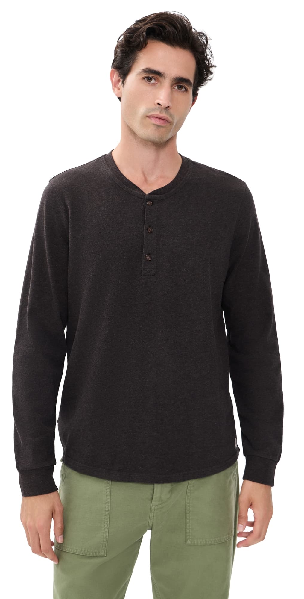 Marine Layer Luxe 250 Henley Tee Java