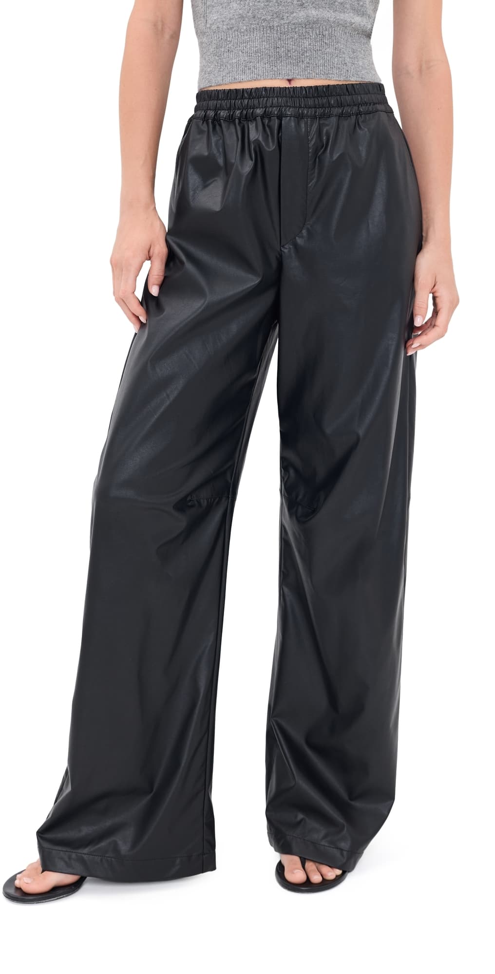 MM6 Maison Margiela Faux Leather Pants Black