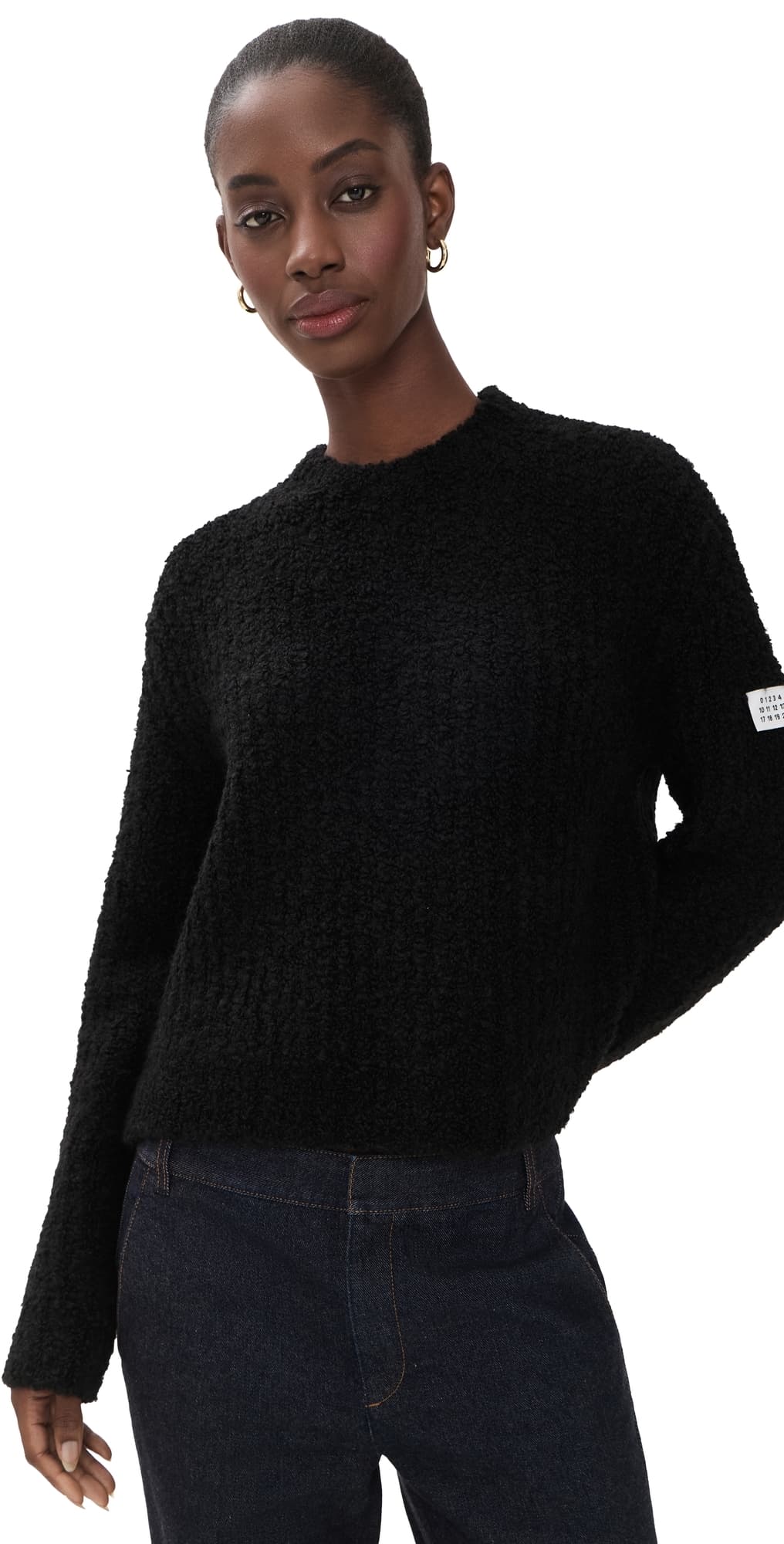 MM6 Maison Margiela Boucle Crewneck Pullover Black