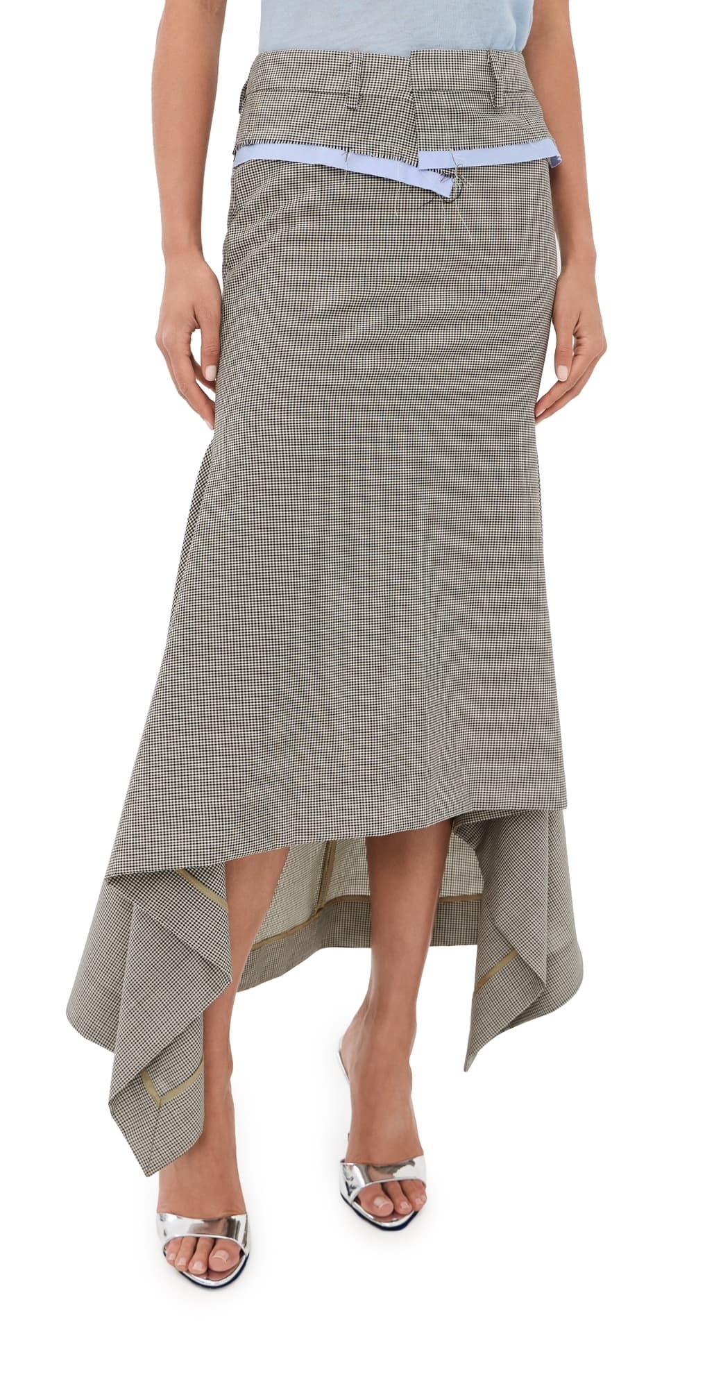 Monse Checker Suiting Skirt Brown Multi