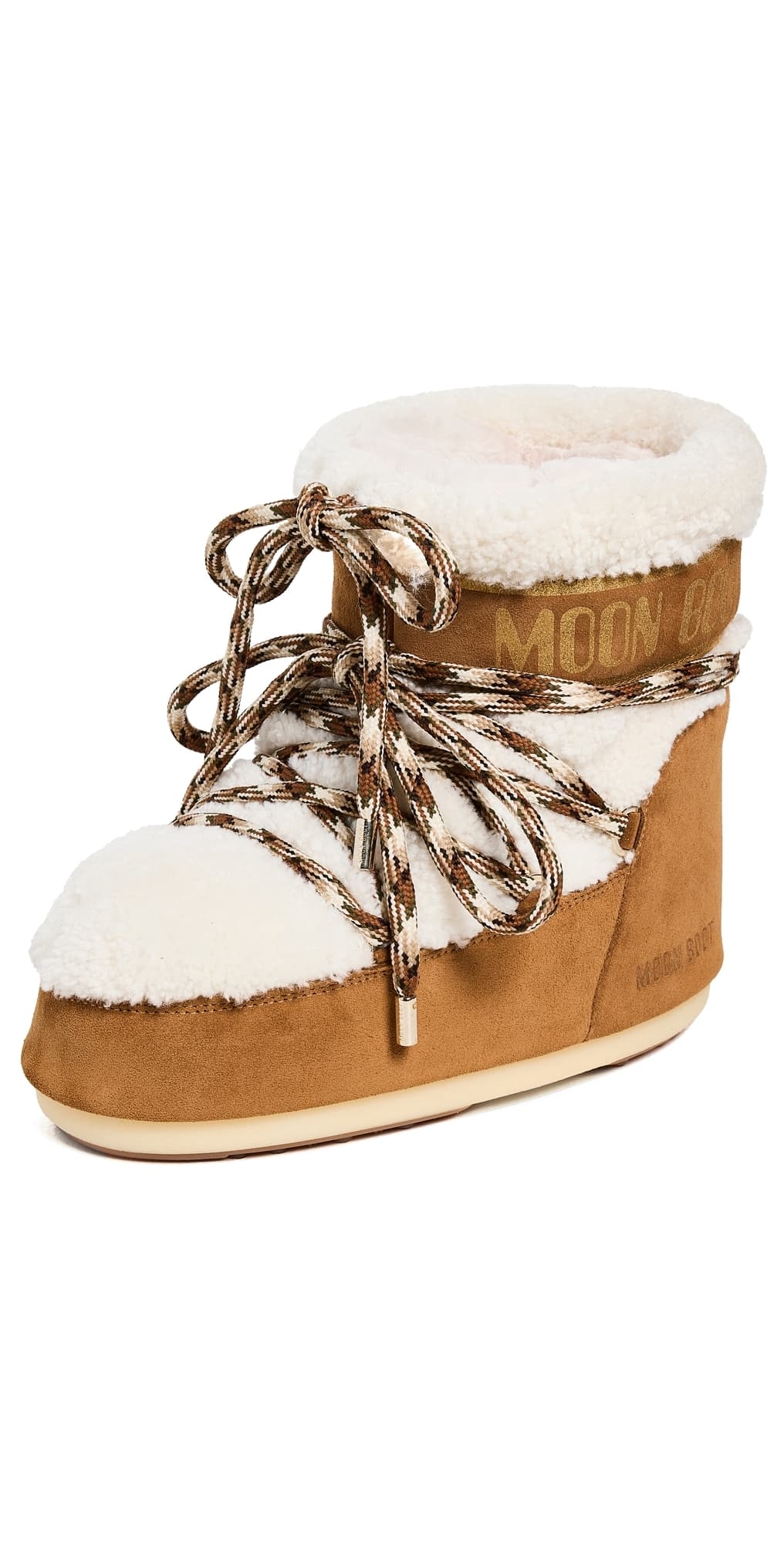 Moon Boot Icon Low Shearling Boots Whiskey/Off White