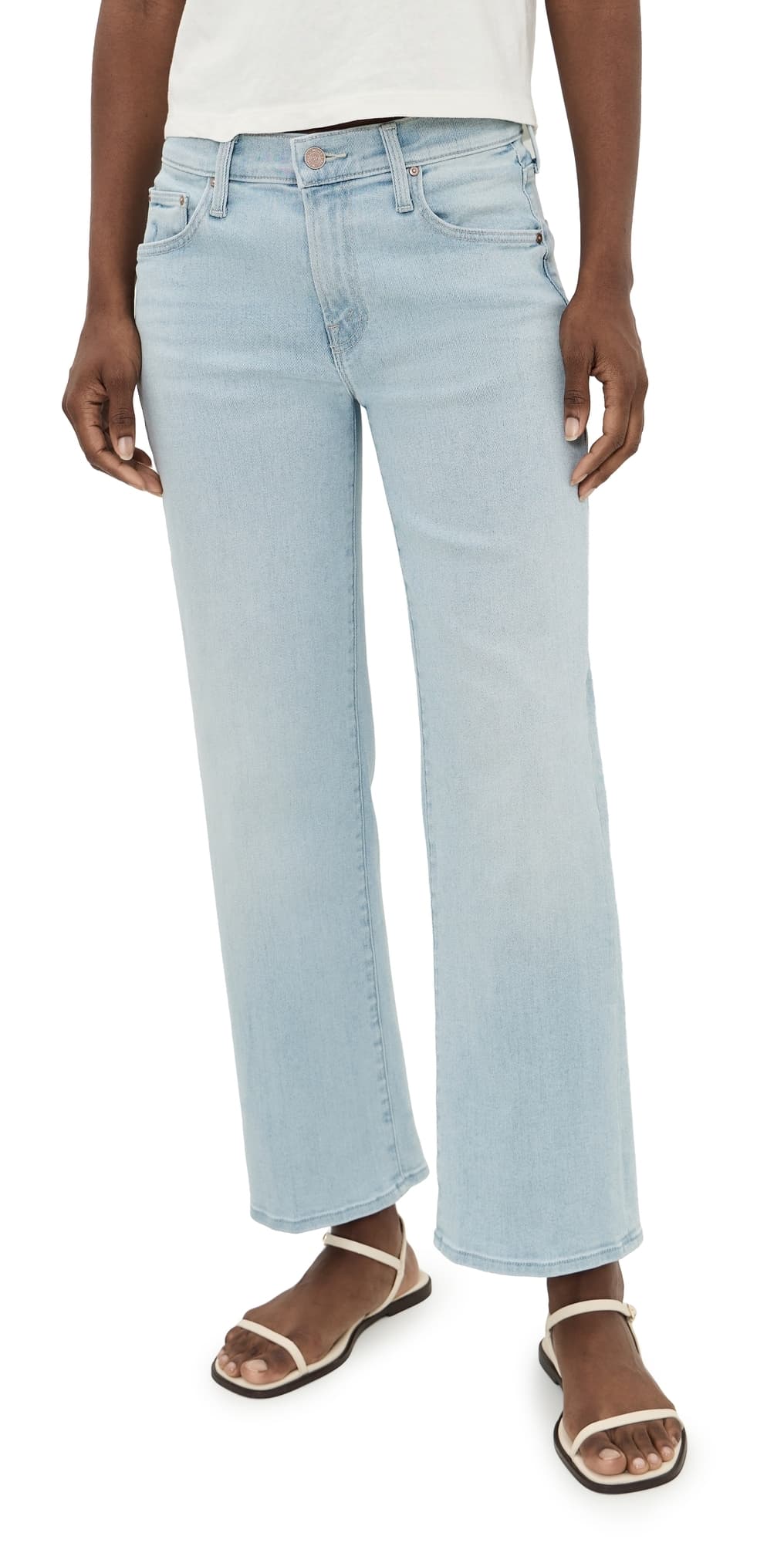 MOTHER The Mid Rise Rambler Zip Ankle Jeans Pretty Please