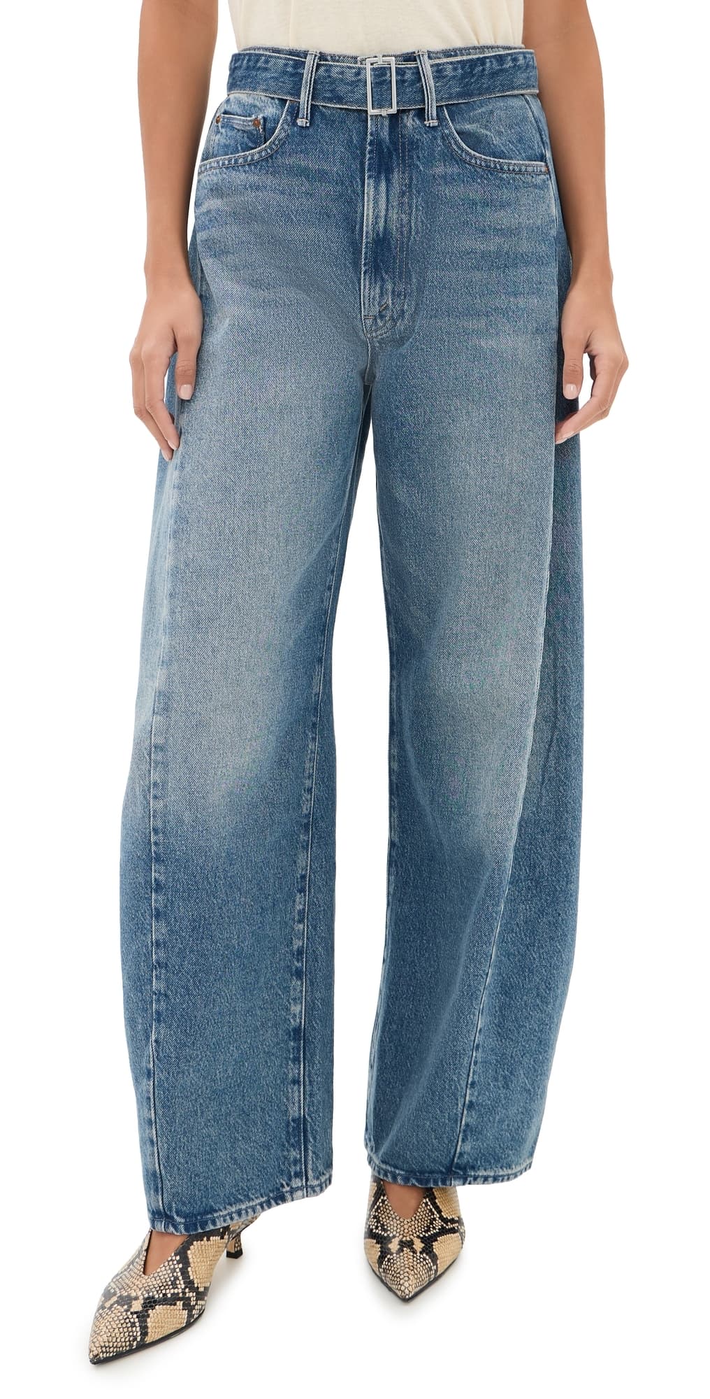 MOTHER The Belted Spoonful Nerdy Barrel Jeans Tootsie
