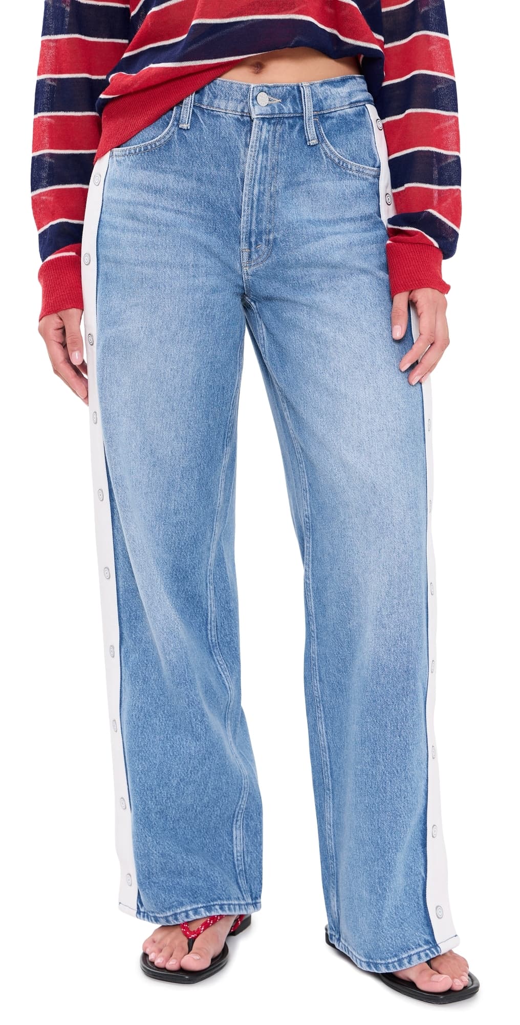 MOTHER The Stripe Resealable Skimp Jeans Quik