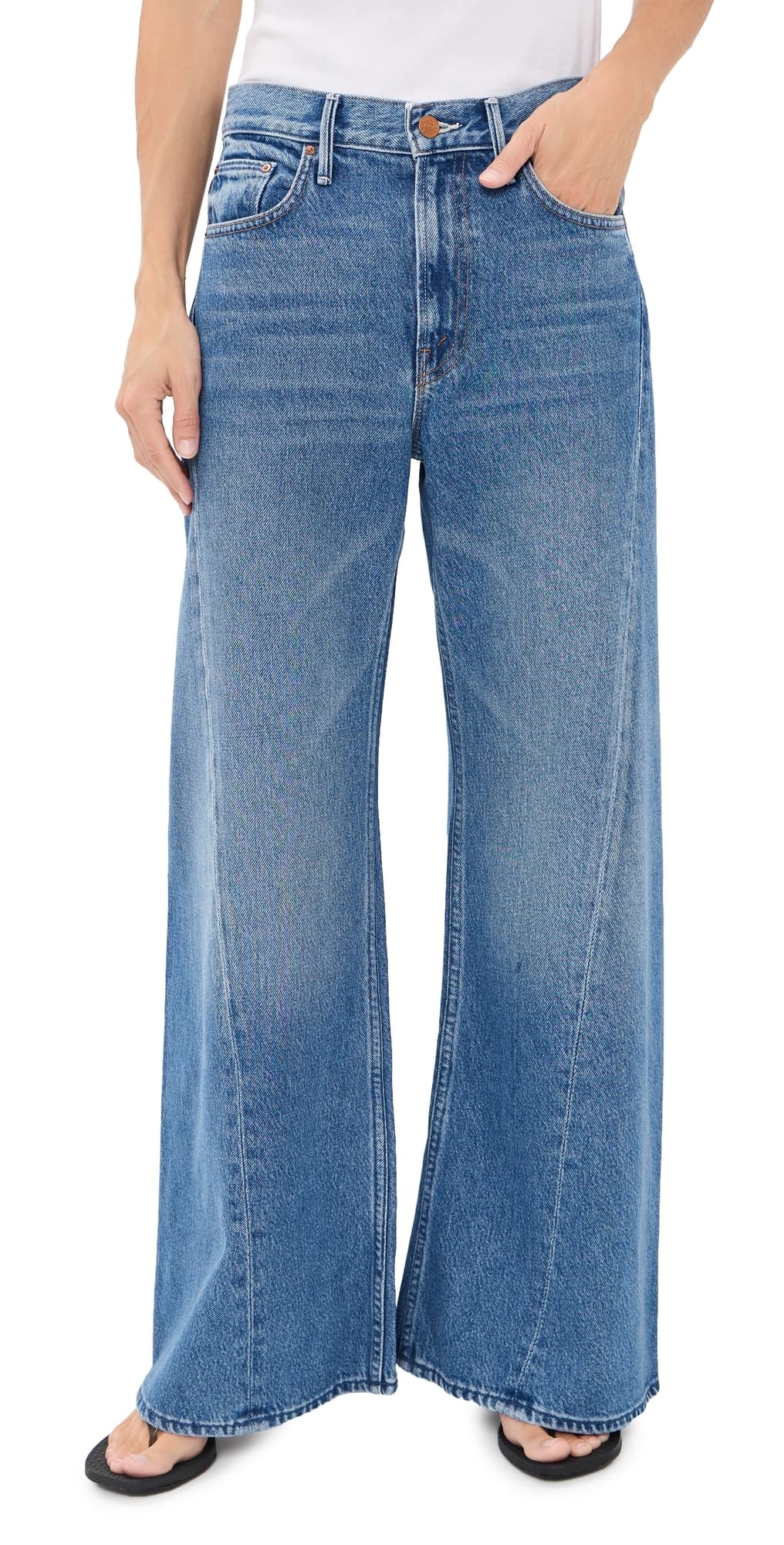 MOTHER Petite Lil Lemon Twist Sneak Jeans Rolling In The Dough