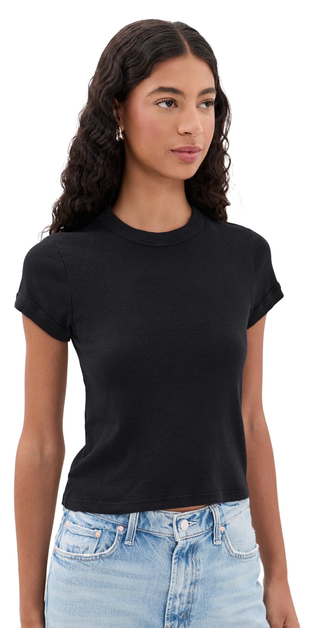 MOTHER The Itty Bitty Ringer Tee Black