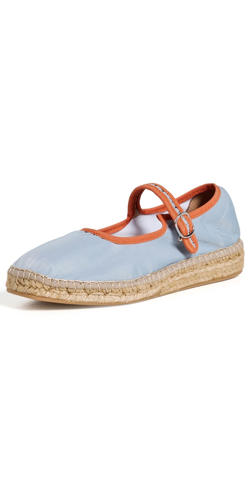 Naguisa Peonia Mary Jane Flats Light Blue/Orange