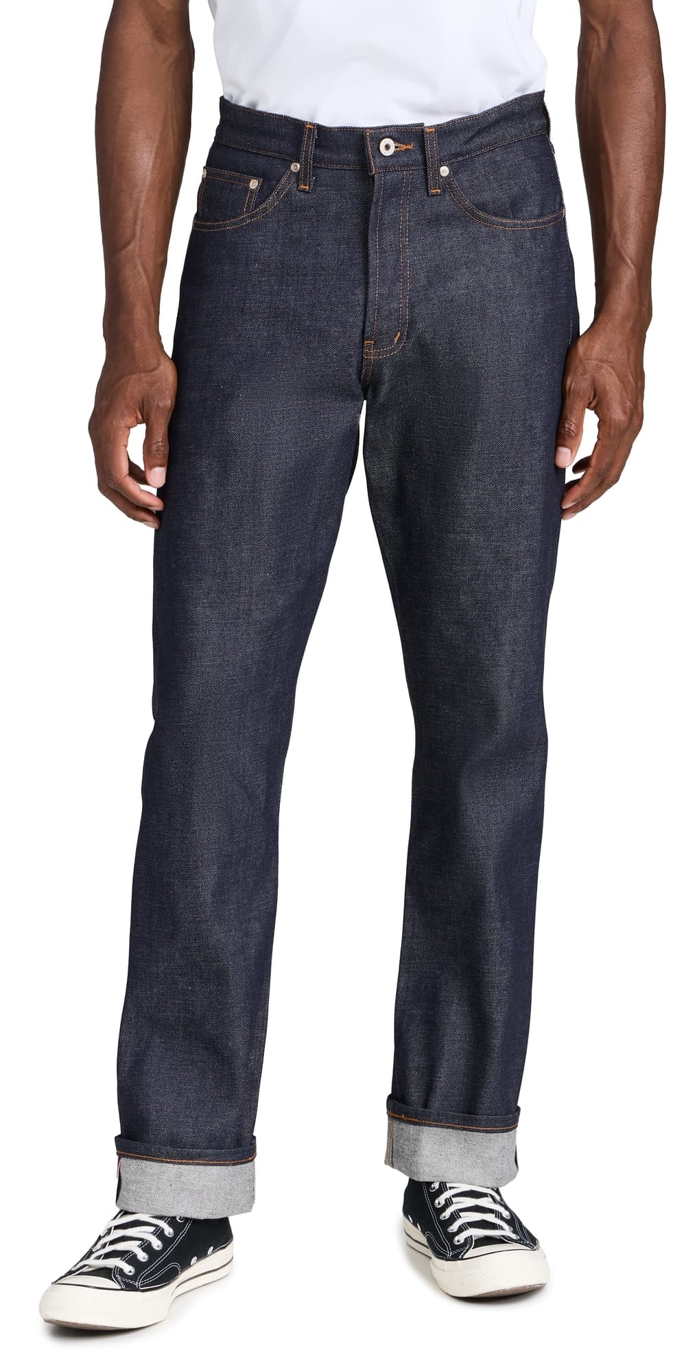 Naked & Famous Denim True Guy - Dirty Fade Selvedge Jeans Indigo/White