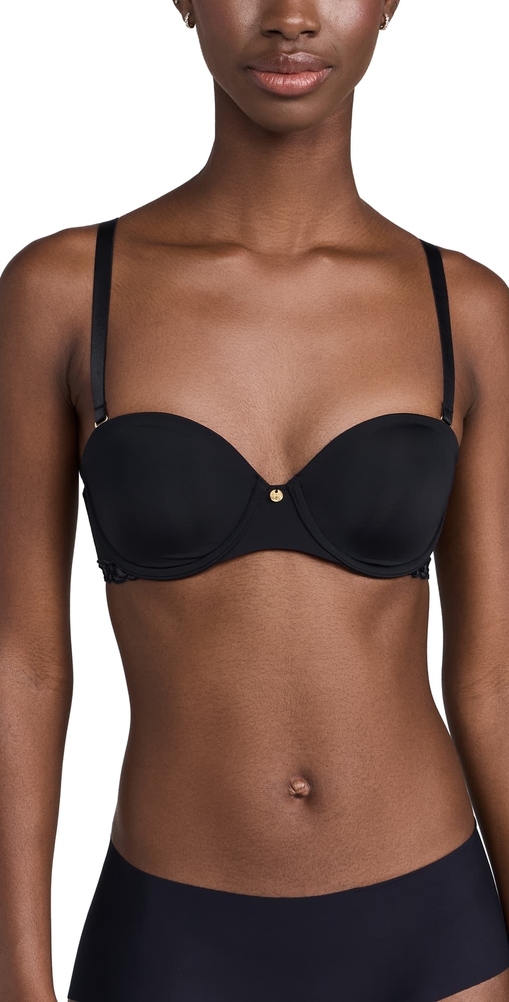 Natori Pure Luxe Strapless Contour Underwire Bra Black Combo