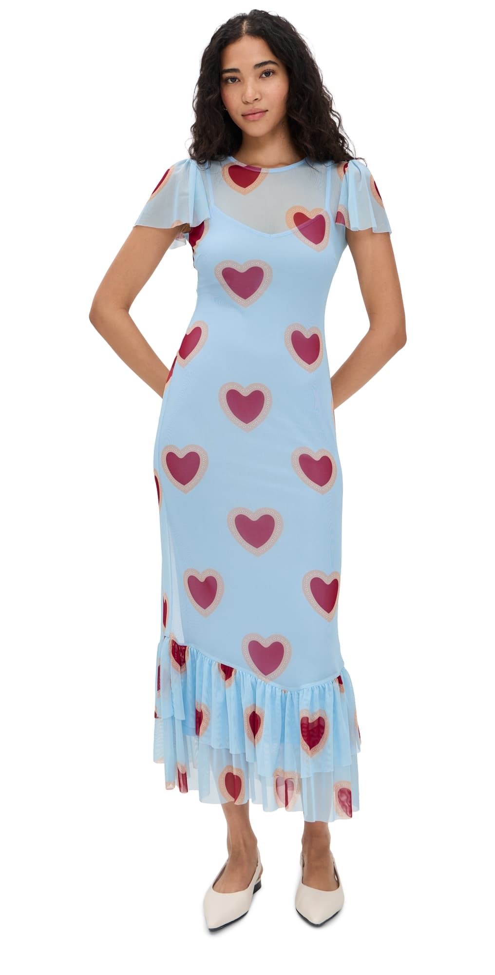 Never Fully Dressed Katie Heart Mesh Dress Blue