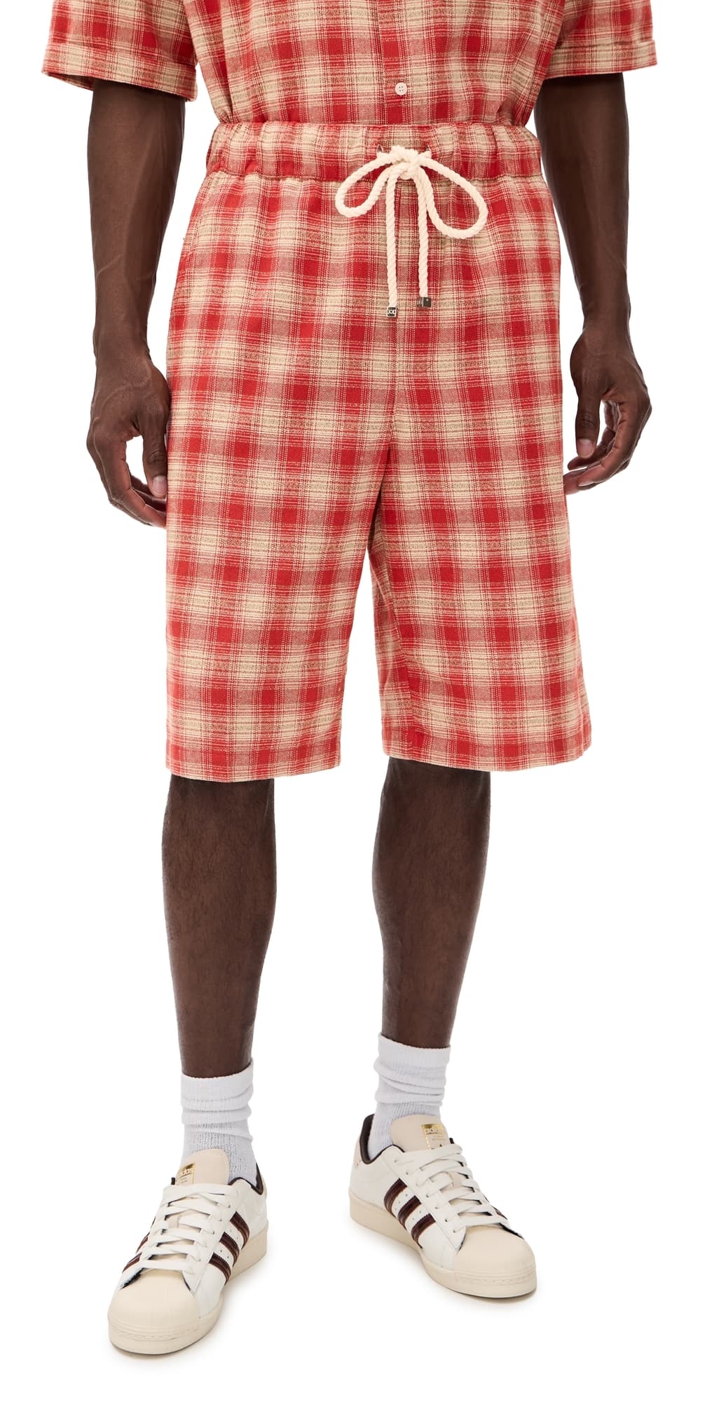 Nahmias Plaid Relaxed Shorts 12.5 Cherry Plaid Flannel