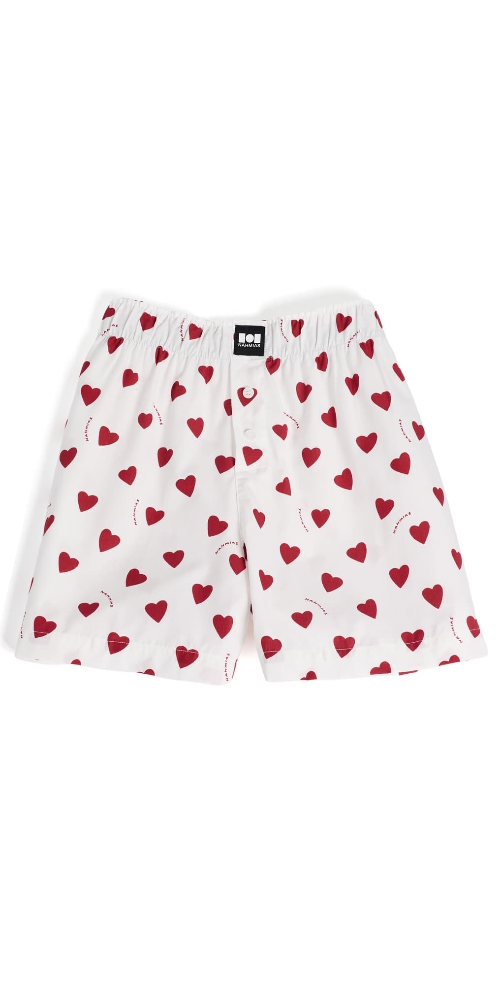 Nahmias Sweet Heart Boxers White/Red Poplin