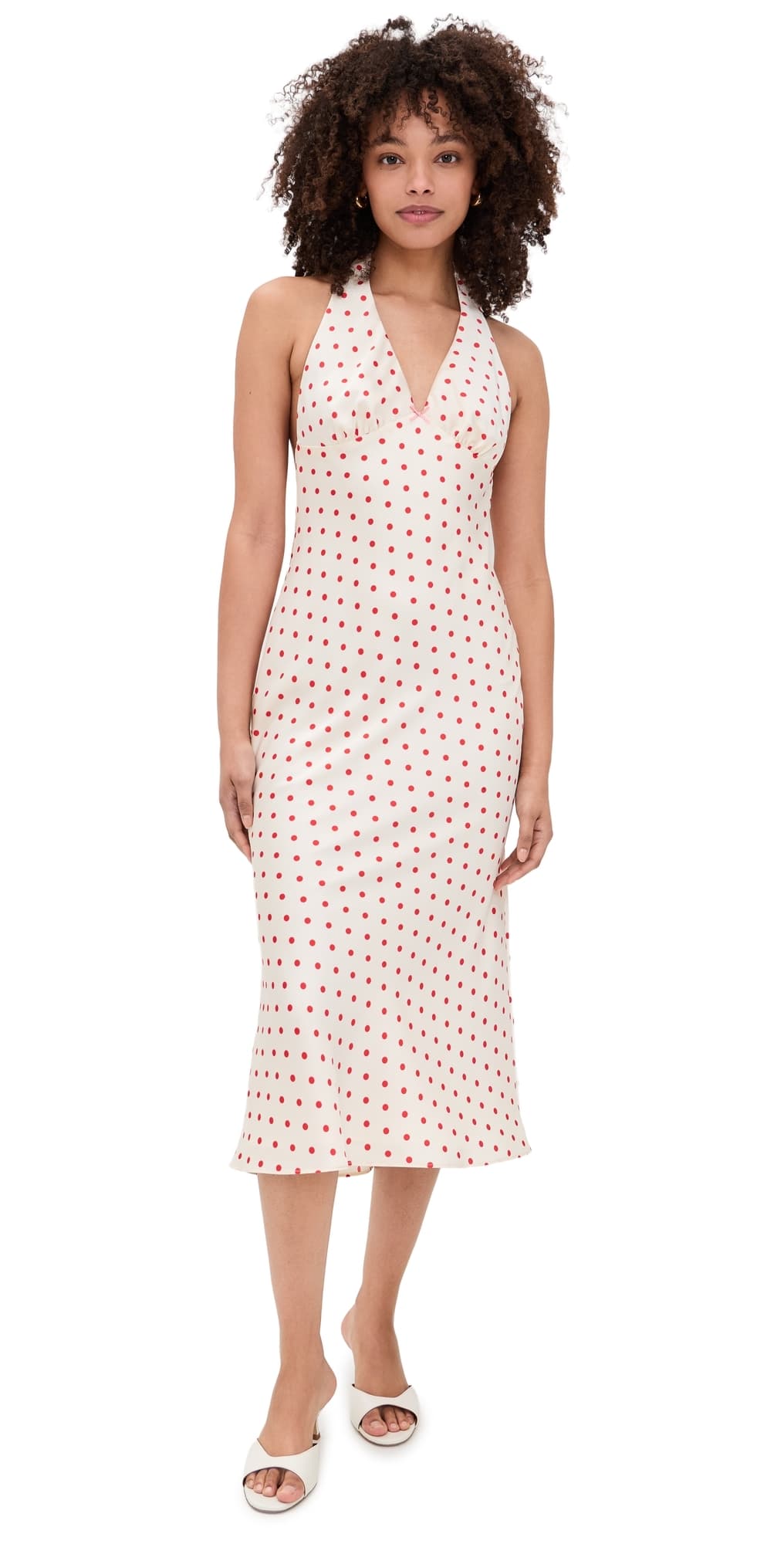 NIA La Brea Dress Ivory/Cherry