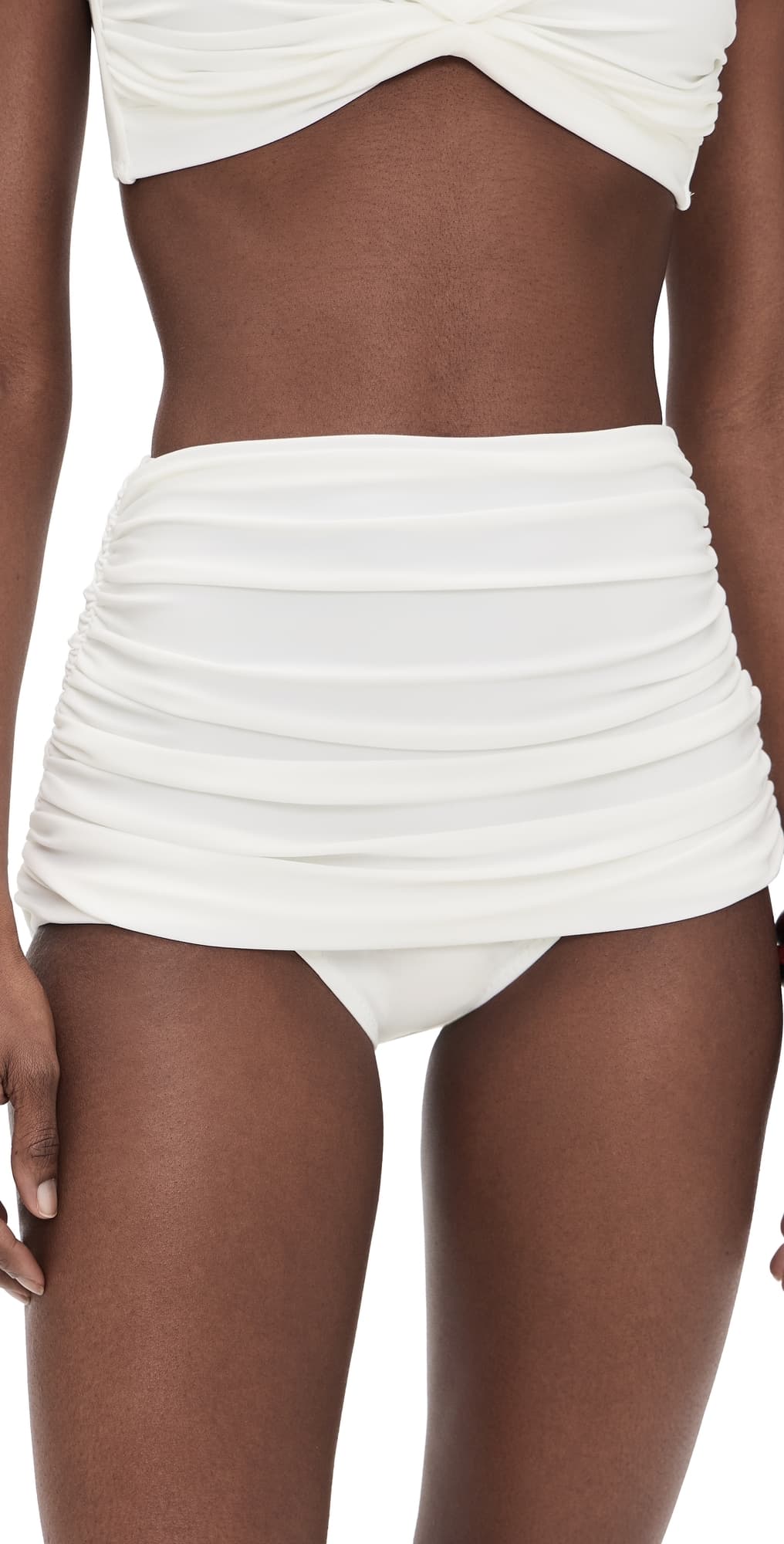 Norma Kamali Bill High Waist Bikini Bottoms Snow White
