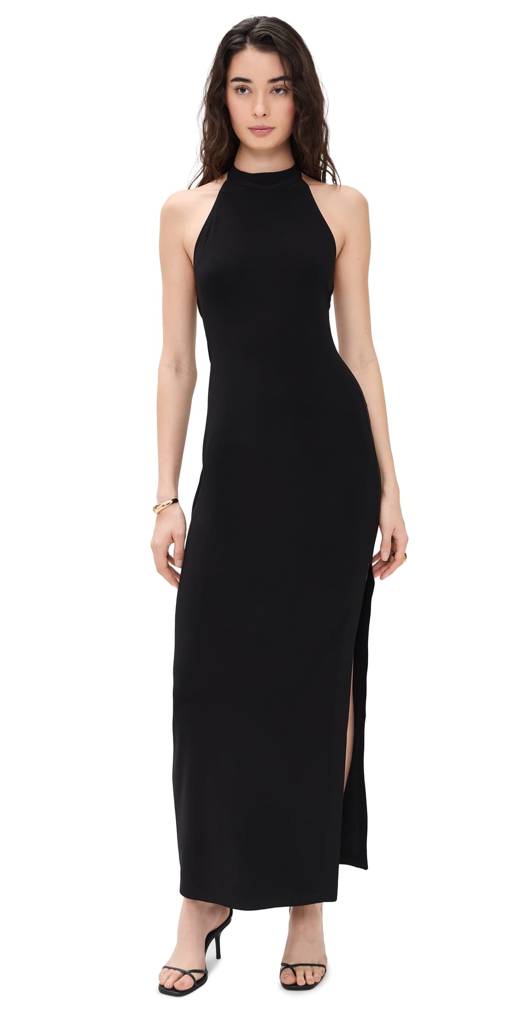 Norma Kamali Halter Long Dress Black