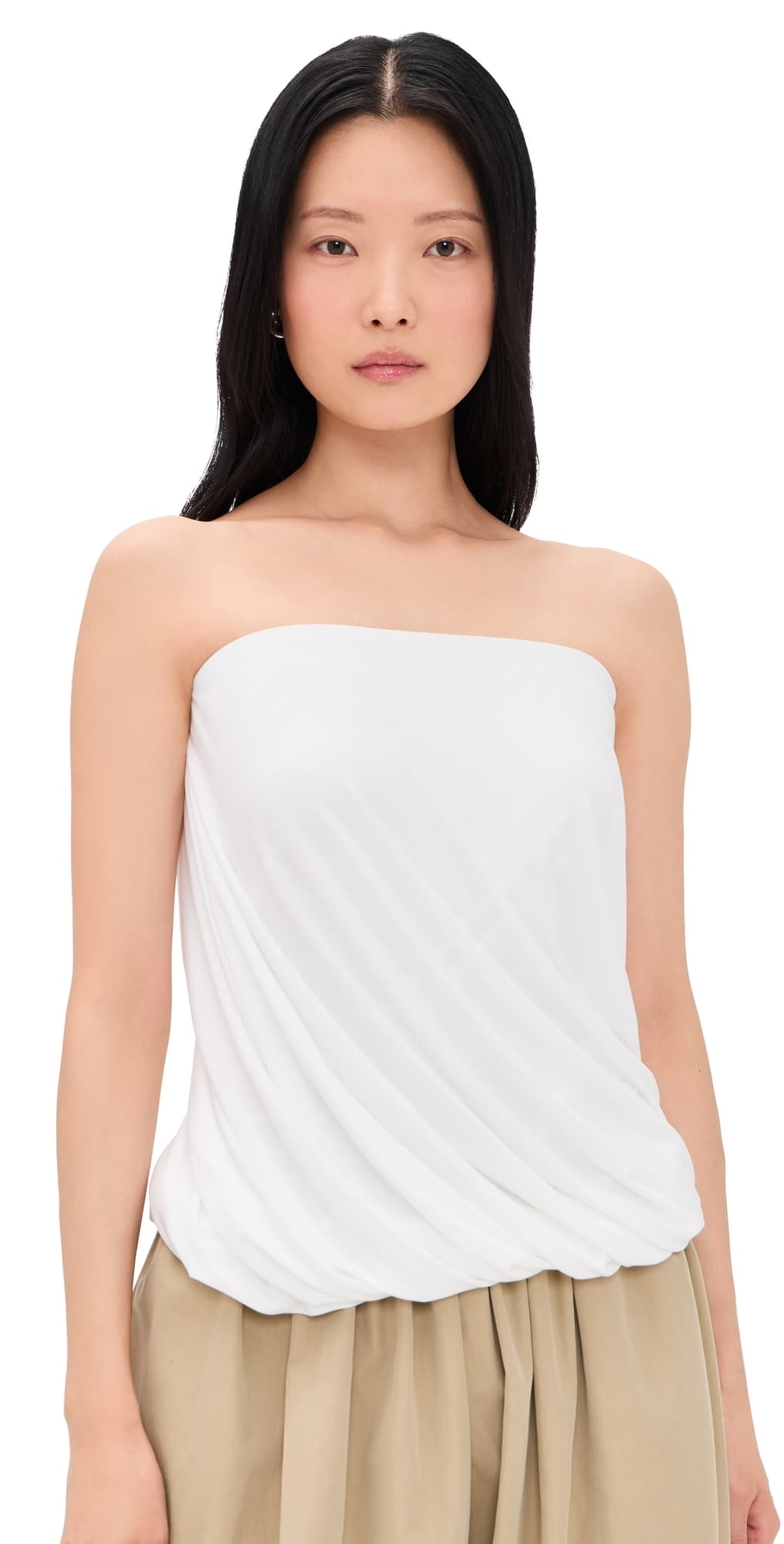 Norma Kamali Strapless Twist Top Snow White
