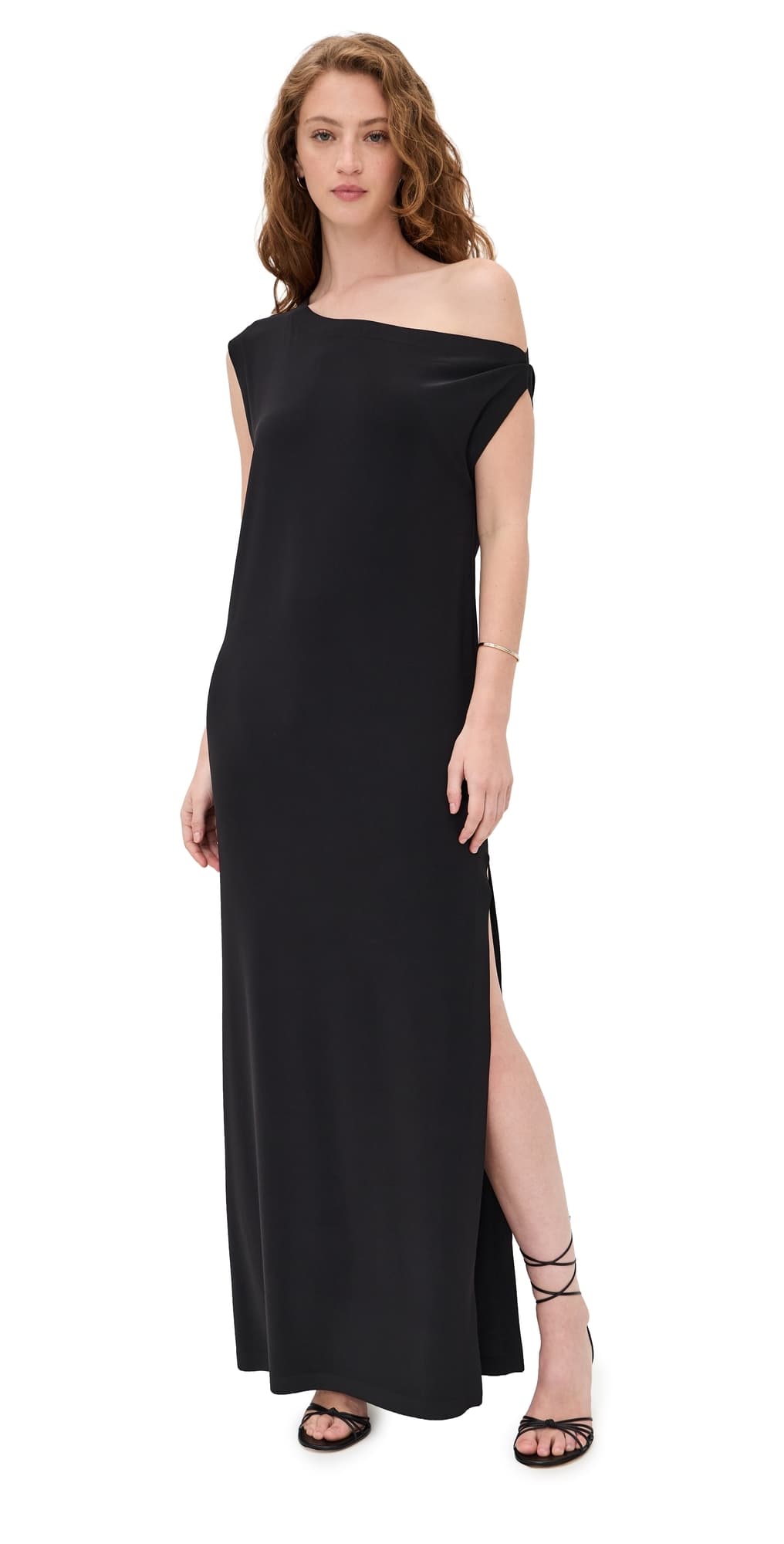 Norma Kamali Drop Shoulder Long Dress Black