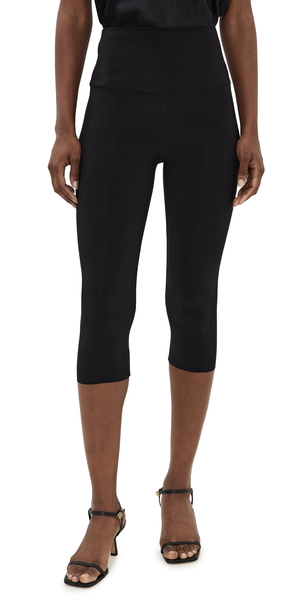 Norma Kamali Pedal Pusher Capri Leggings Black