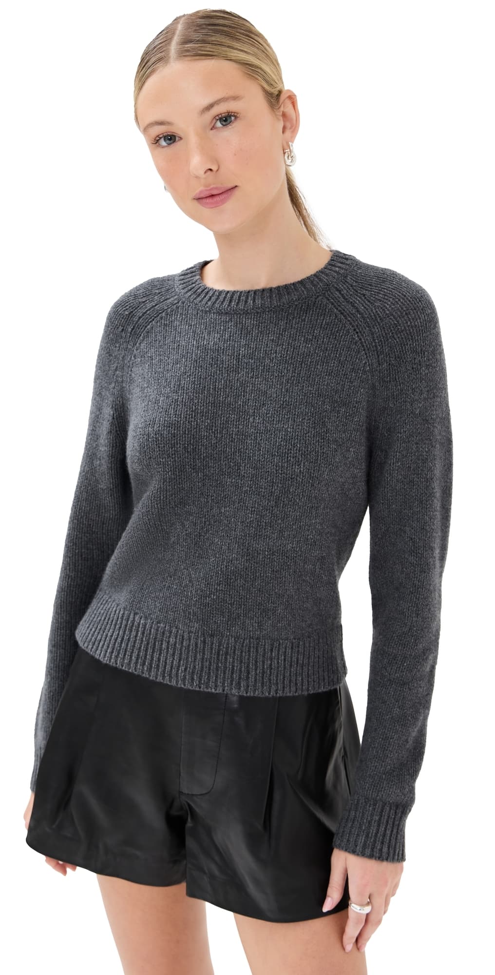Nili Lotan Laurel Sweater Dark Charcoal Melange