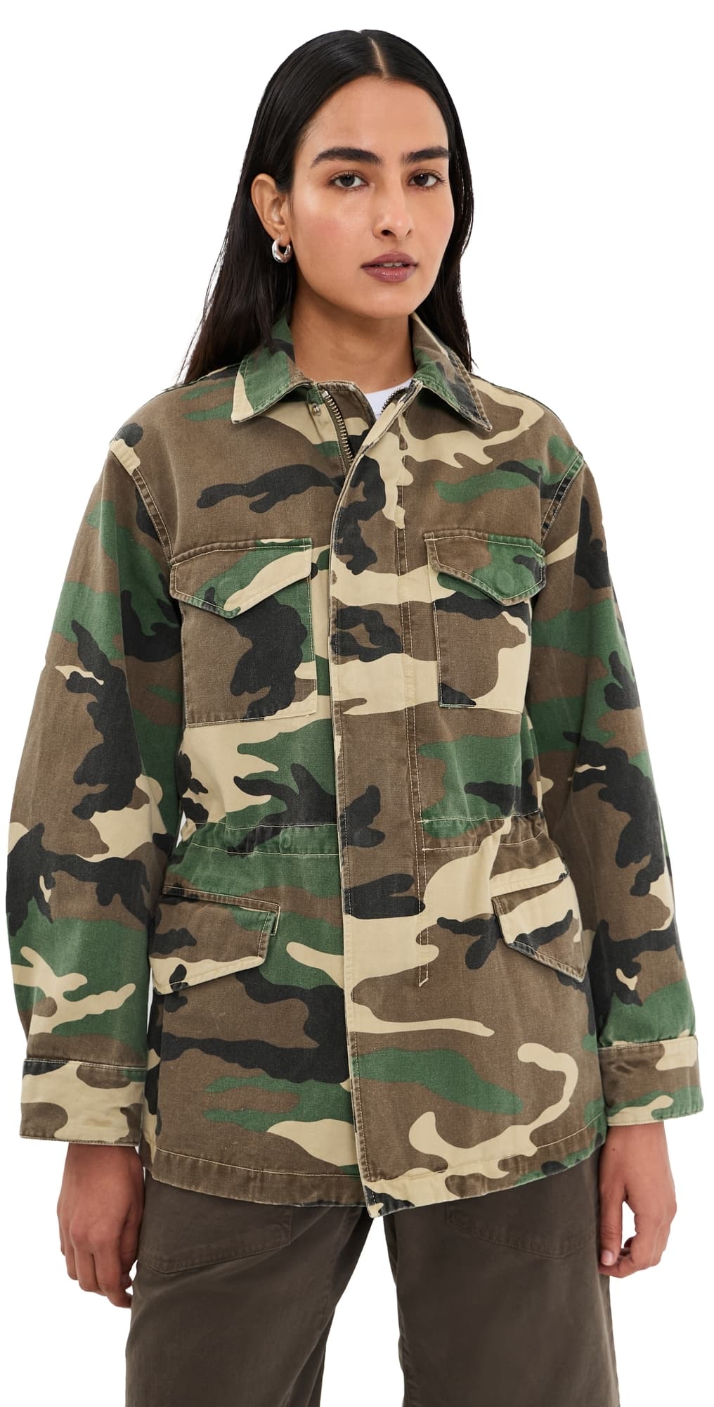 Nili Lotan Sacha Jacket Khaki Overdyed Camo