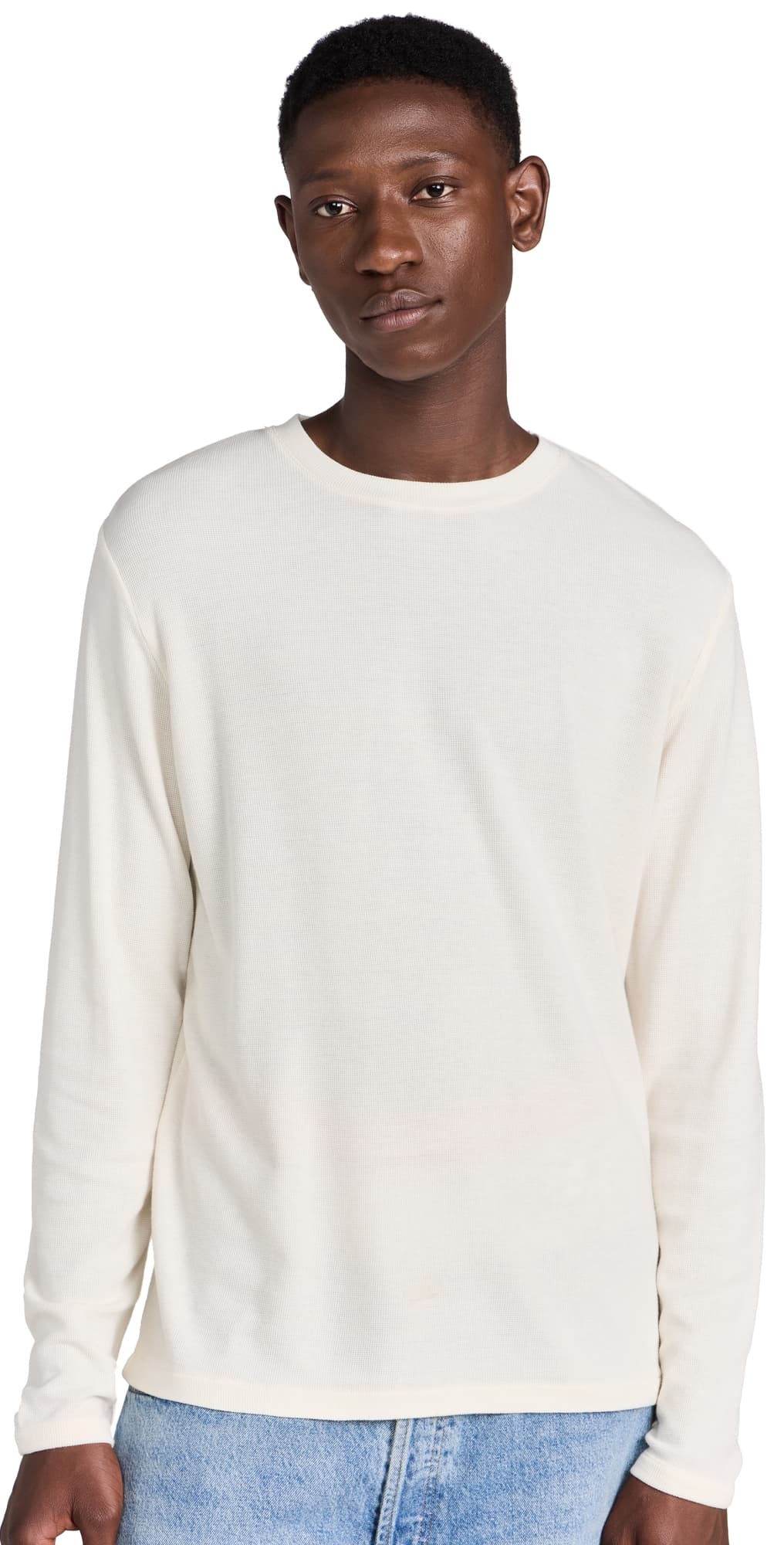 NN07 Clive Waffle Knit Tee Egg White