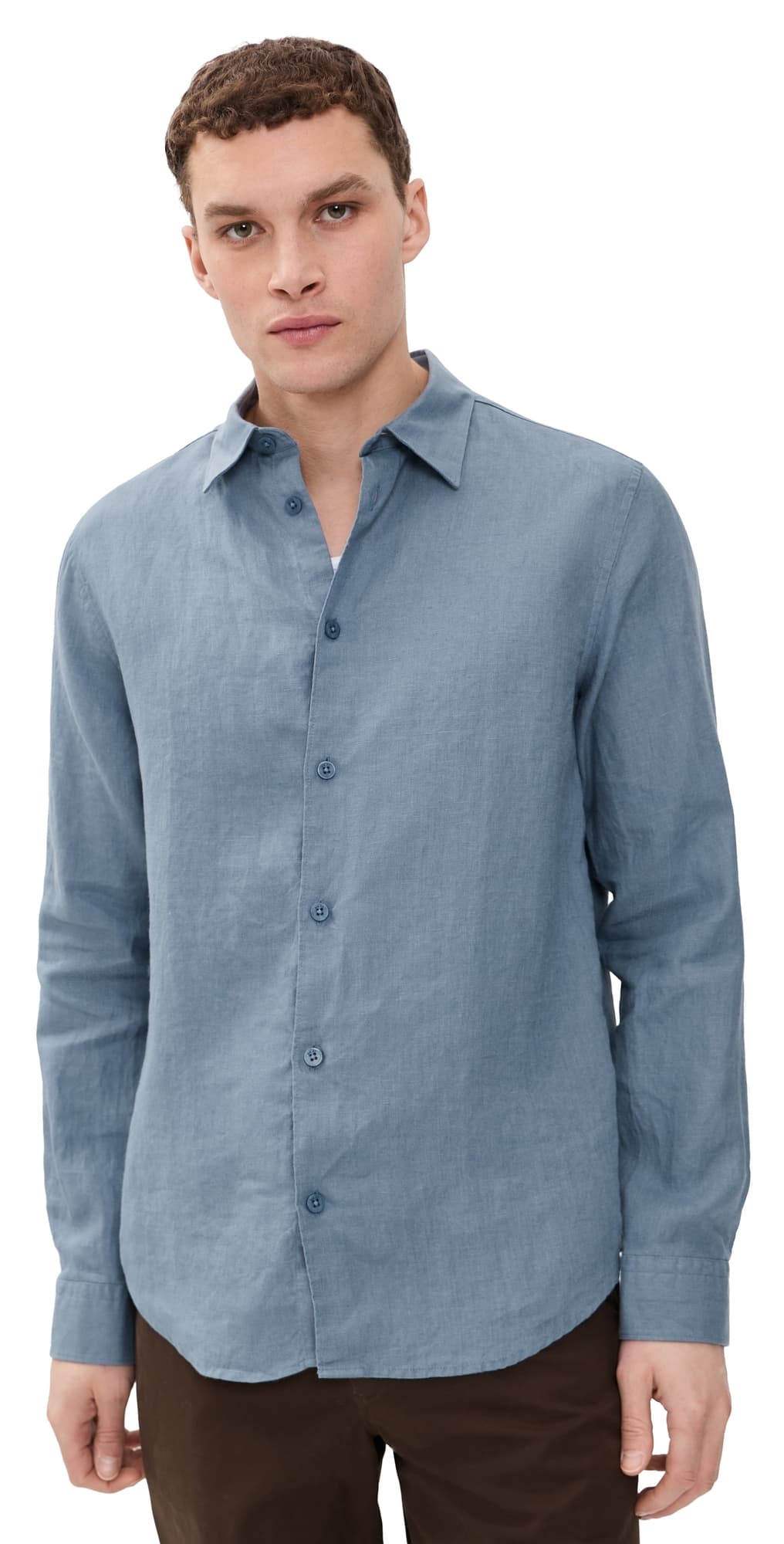 NN07 Enzo Linen Shirt Stone Blue
