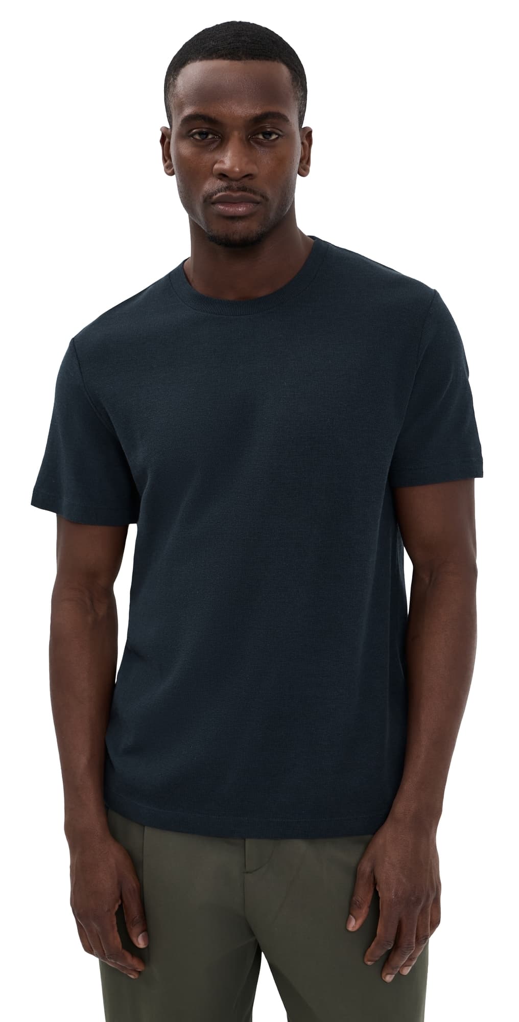 NN07 Clive Textured Tee Navy Blue