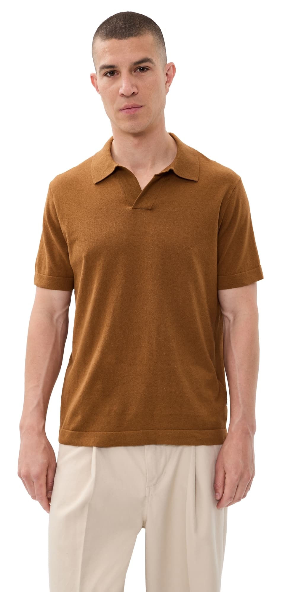 NN07 Ryan Linen Polo Cinnamon