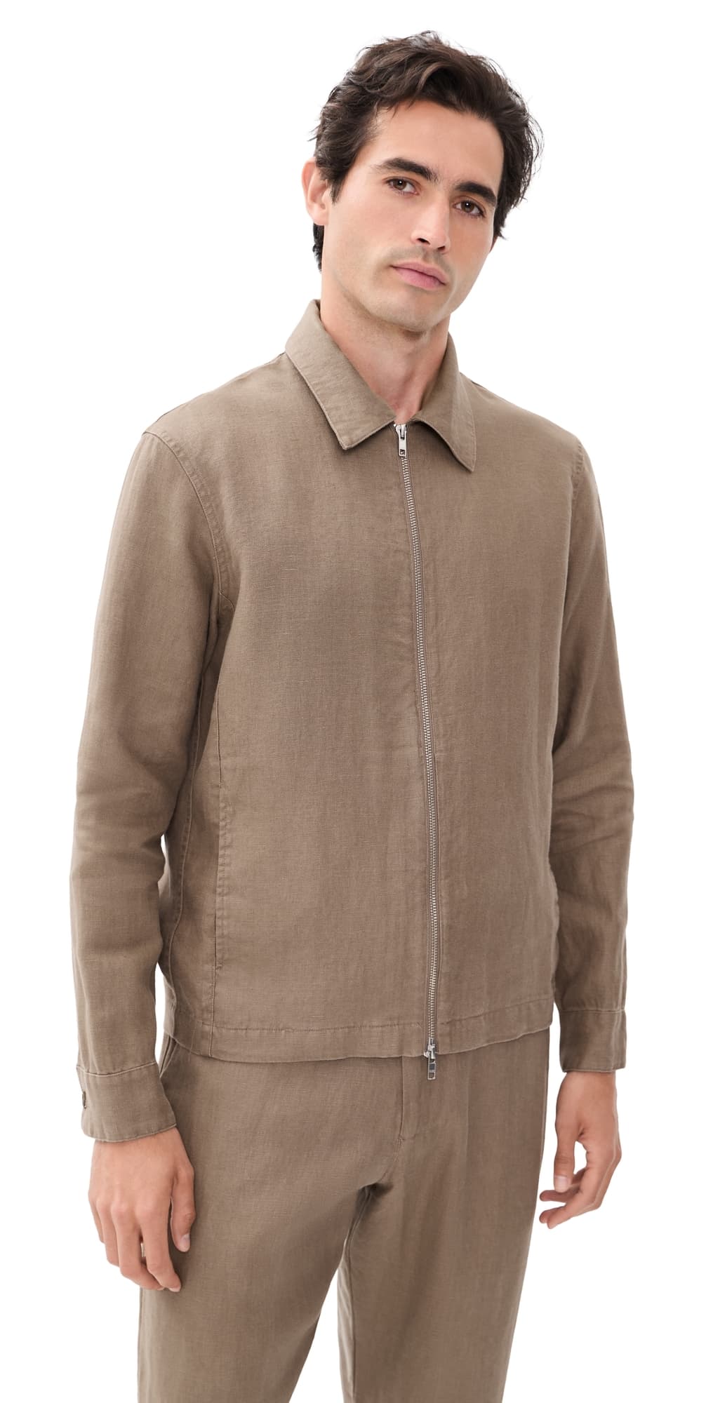NN07 Alban Linen Zip Jacket Clay Mirage