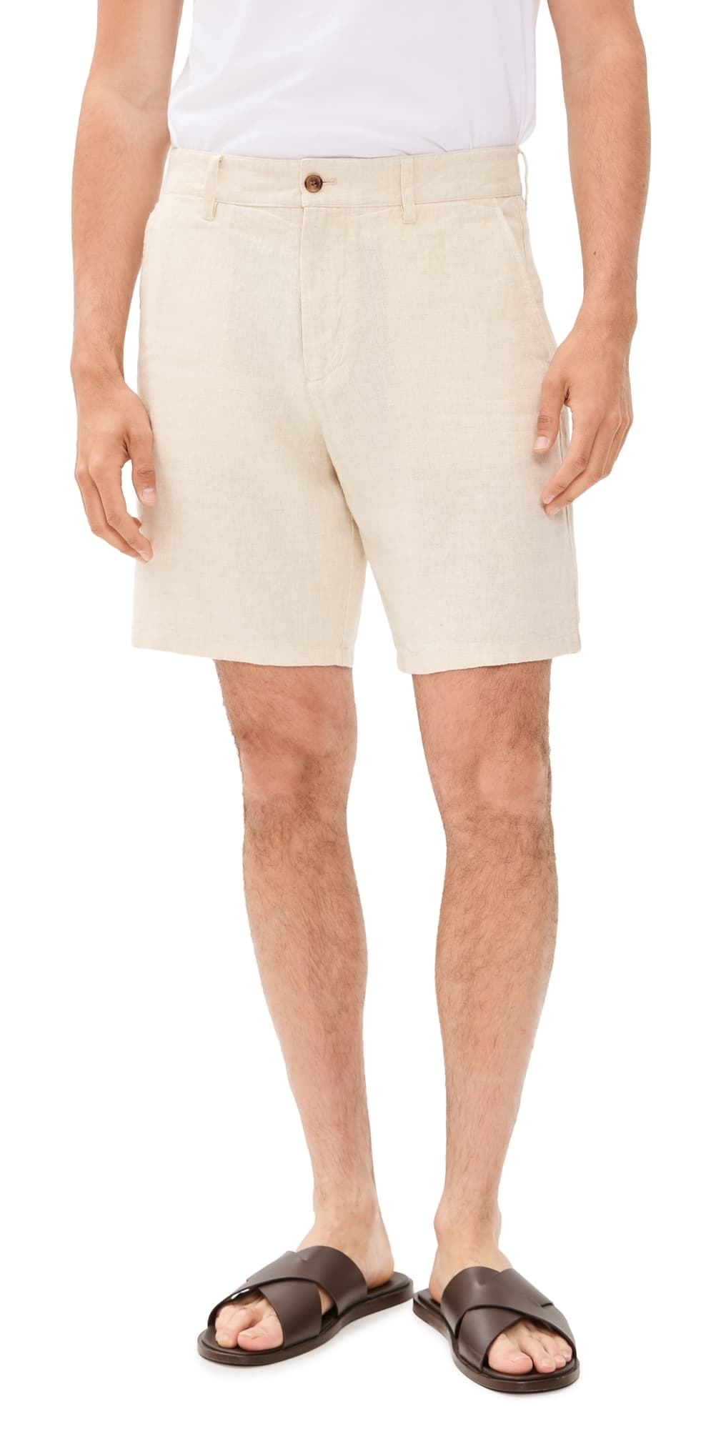 NN07 Aden Linen Shorts 9 Oat