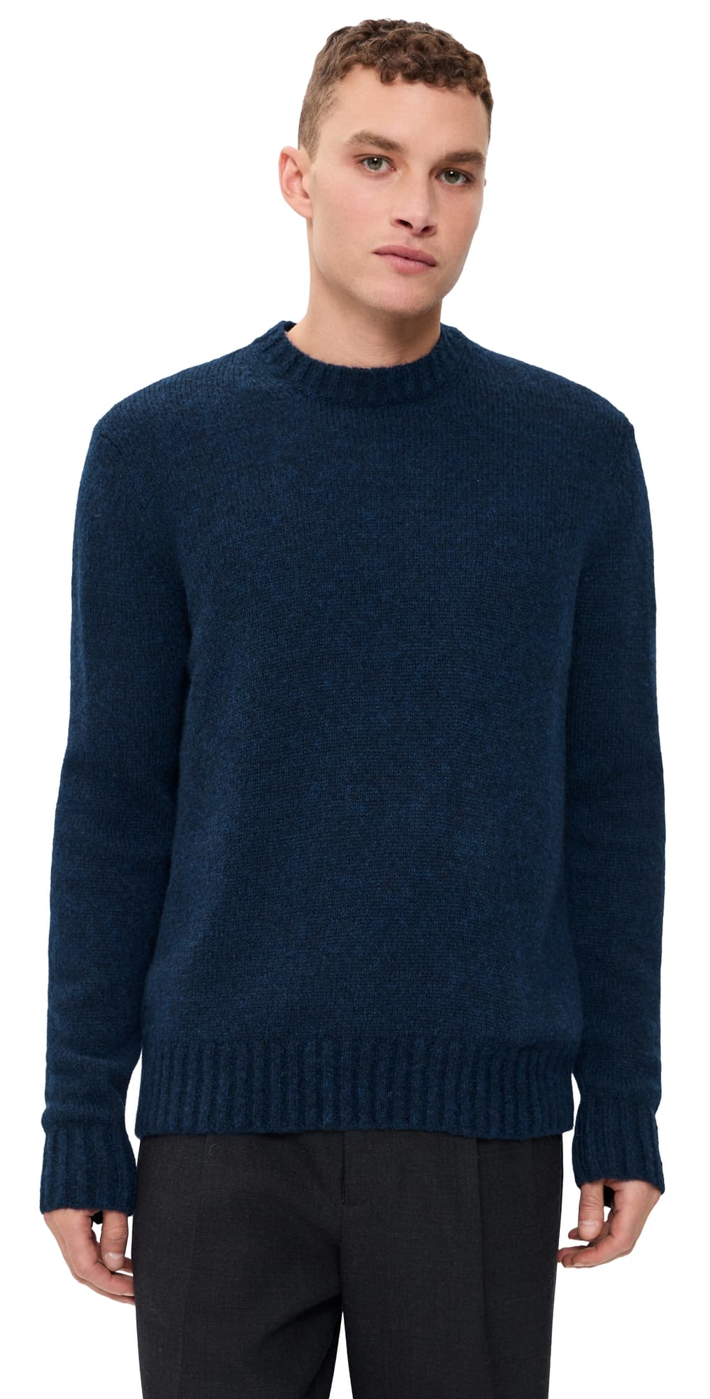 NN07 Lee Fluffy Knit Sweater Navy Blue