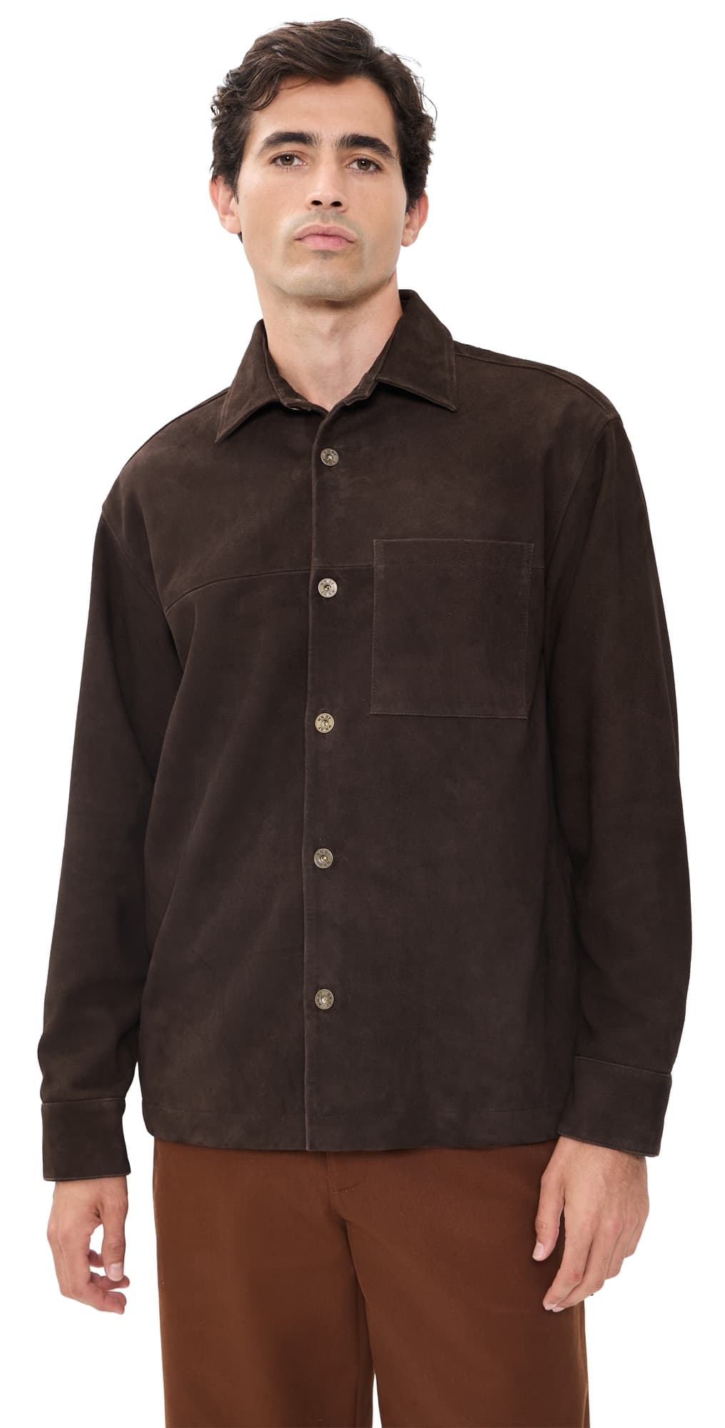 NN07 Freddy Suede Overshirt Deep Truffle
