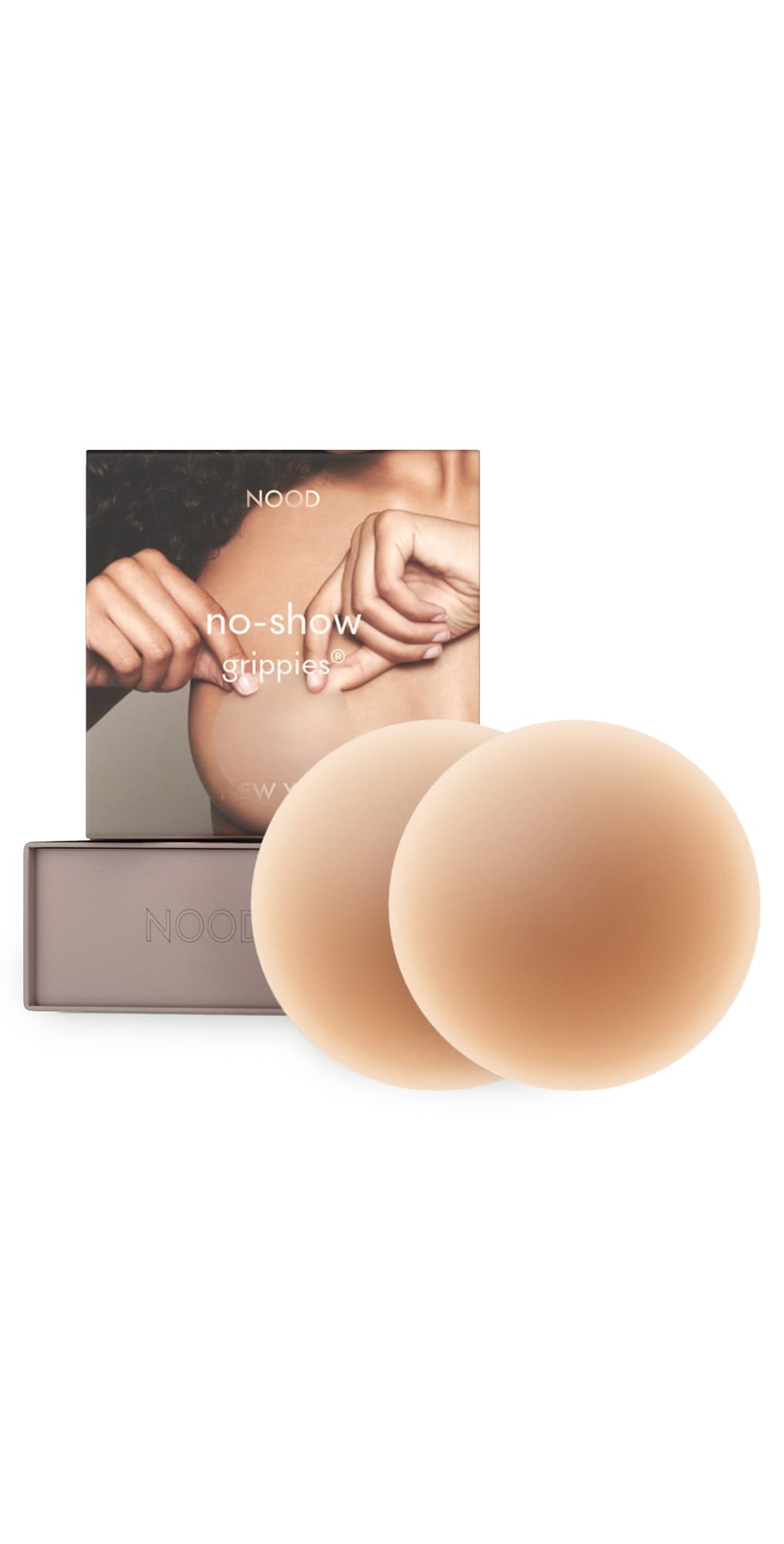 NOOD New York No Show Grippies Non Adhesive Covers No. 5 Soft Tan