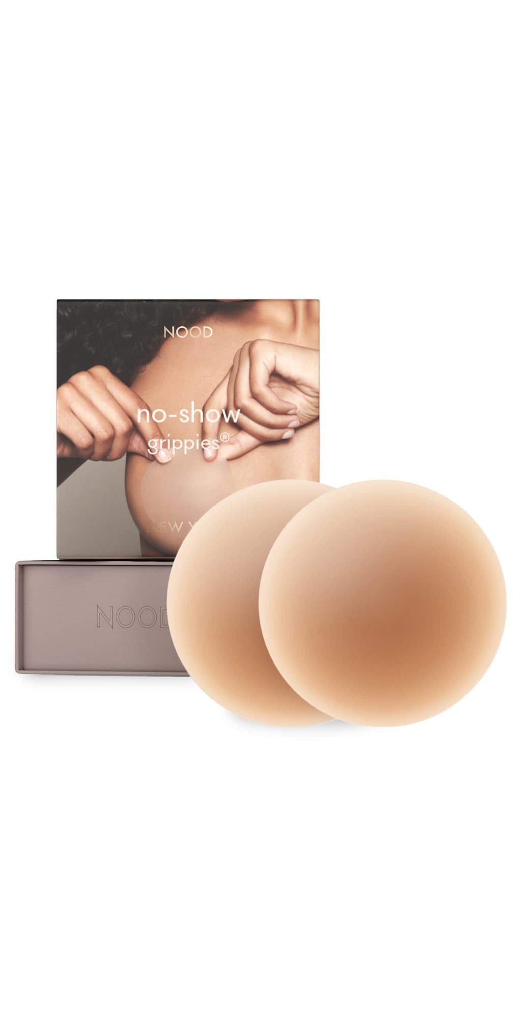NOOD New York No Show Grippies Non Adhesive Covers No. 5 Soft Tan