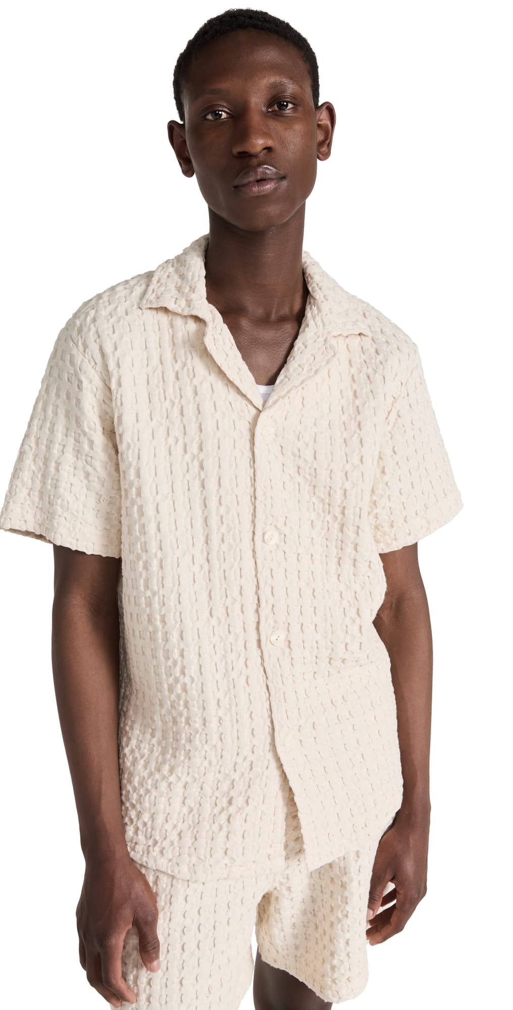 OAS Cuba Waffle Shirt Ecru