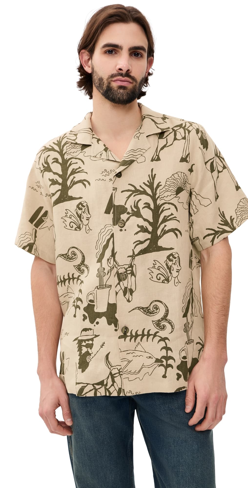 OAS Poplan Cuba Linen Shirt Beige