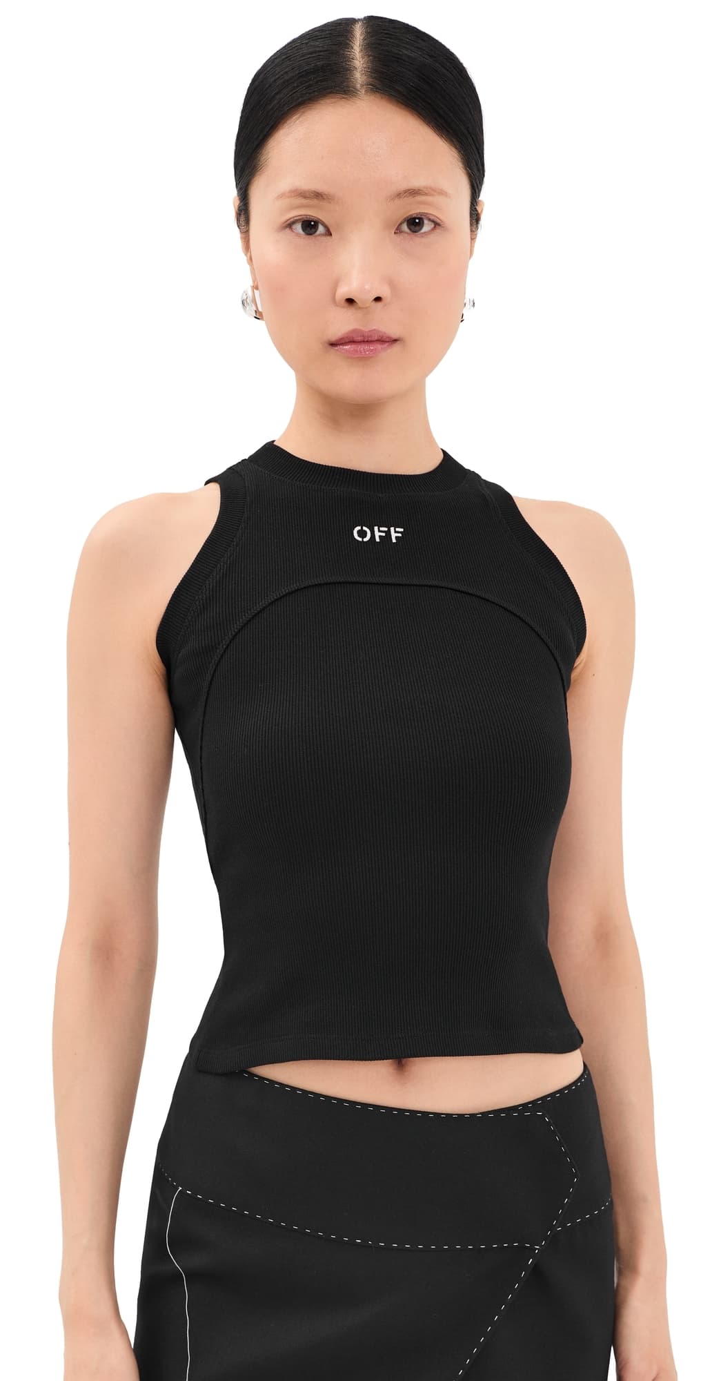 Off-White Off Stamp Ribbed Tank Black