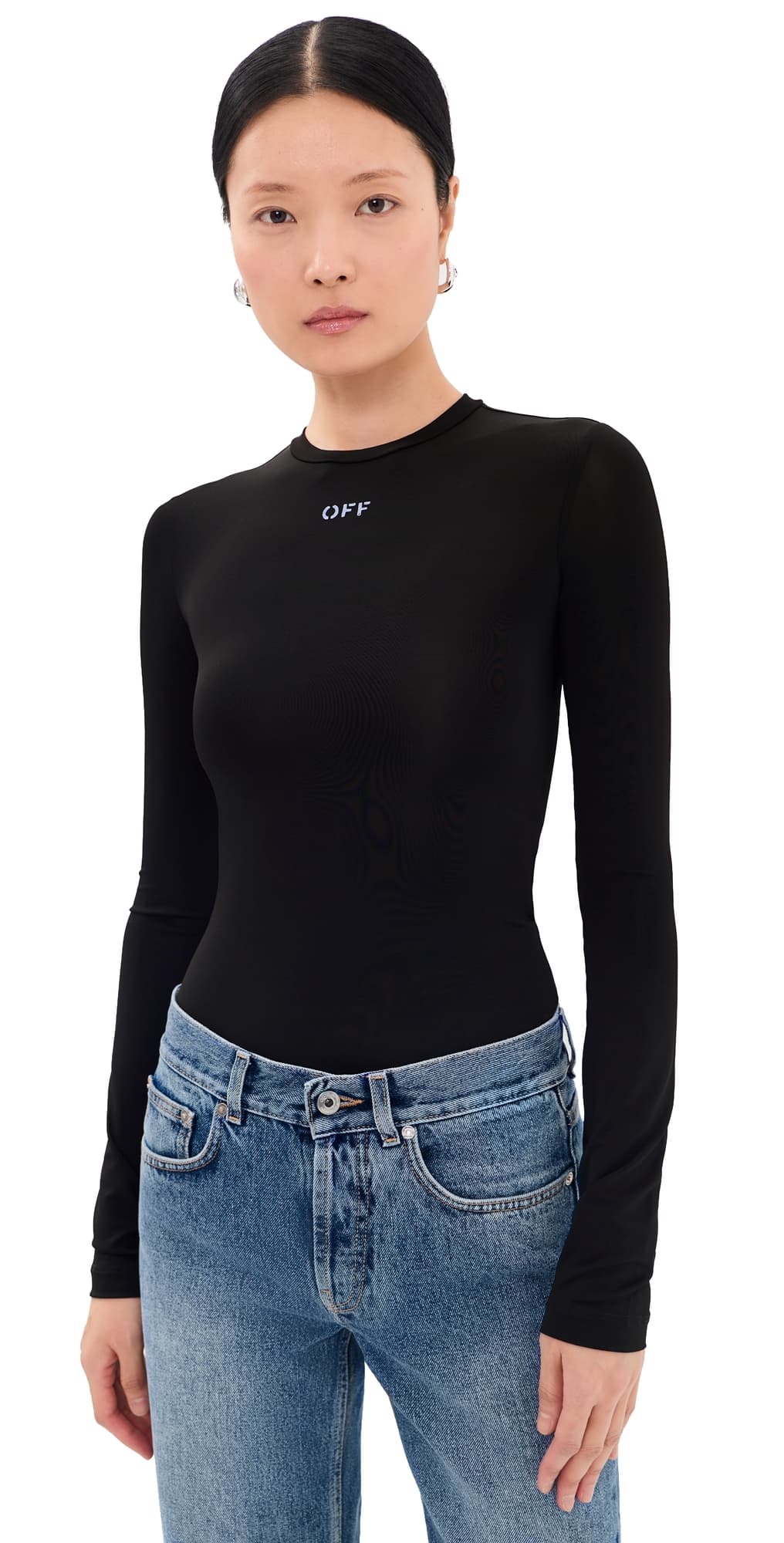 Off-White Off Stamp Second Skin Long Sleeve Crew Tee Black