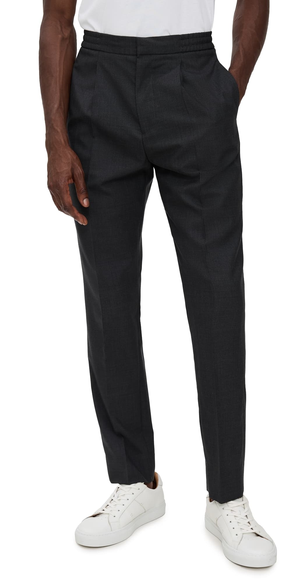 Officine Generale Drew Italian Fresco Pants Dark Grey