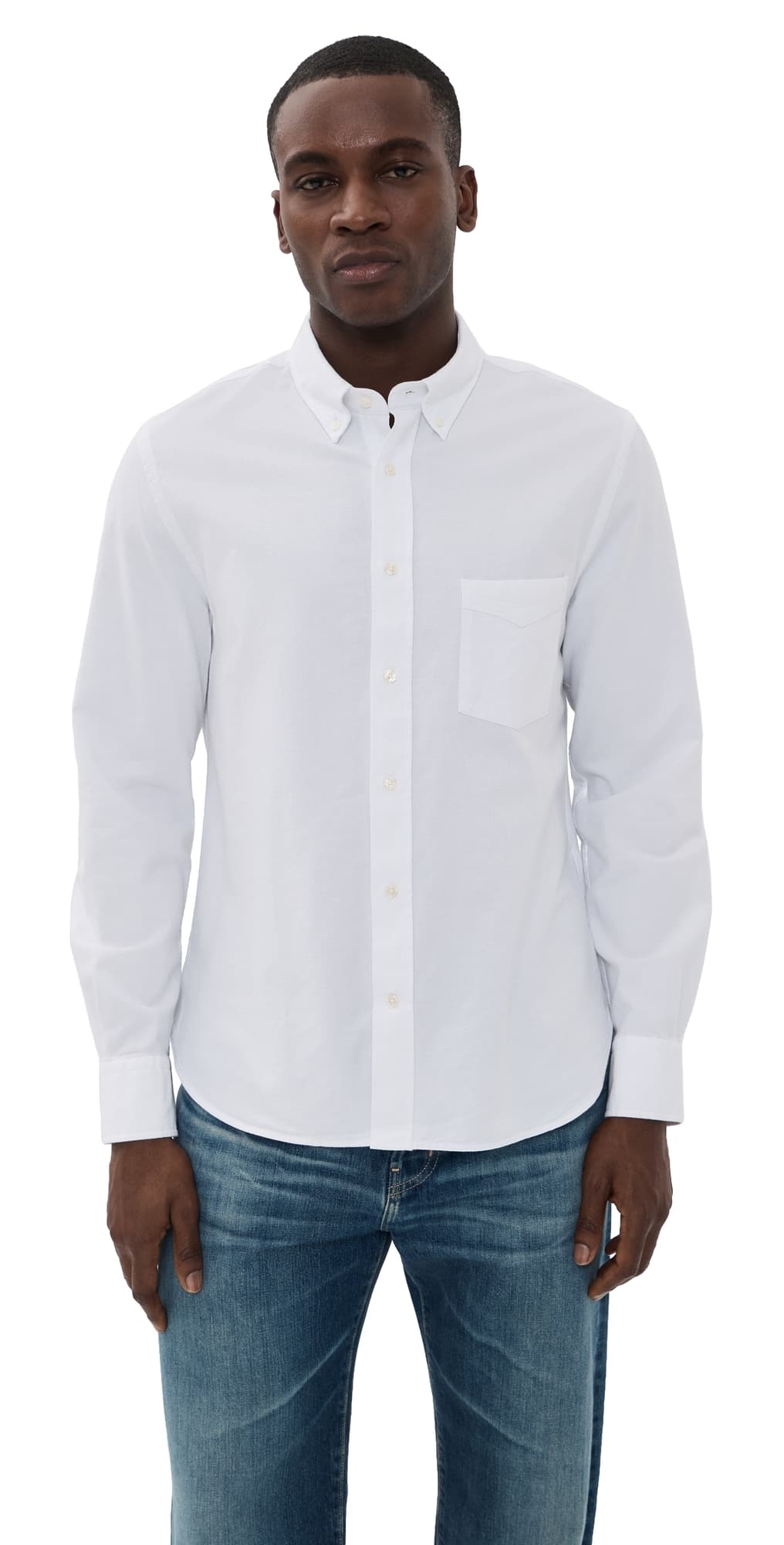 Officine Generale New Oxford Button Down Shirt Optical White