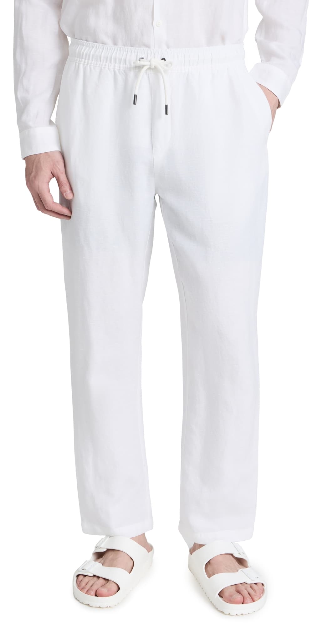 Onia Air Linen Pull-On Pants White