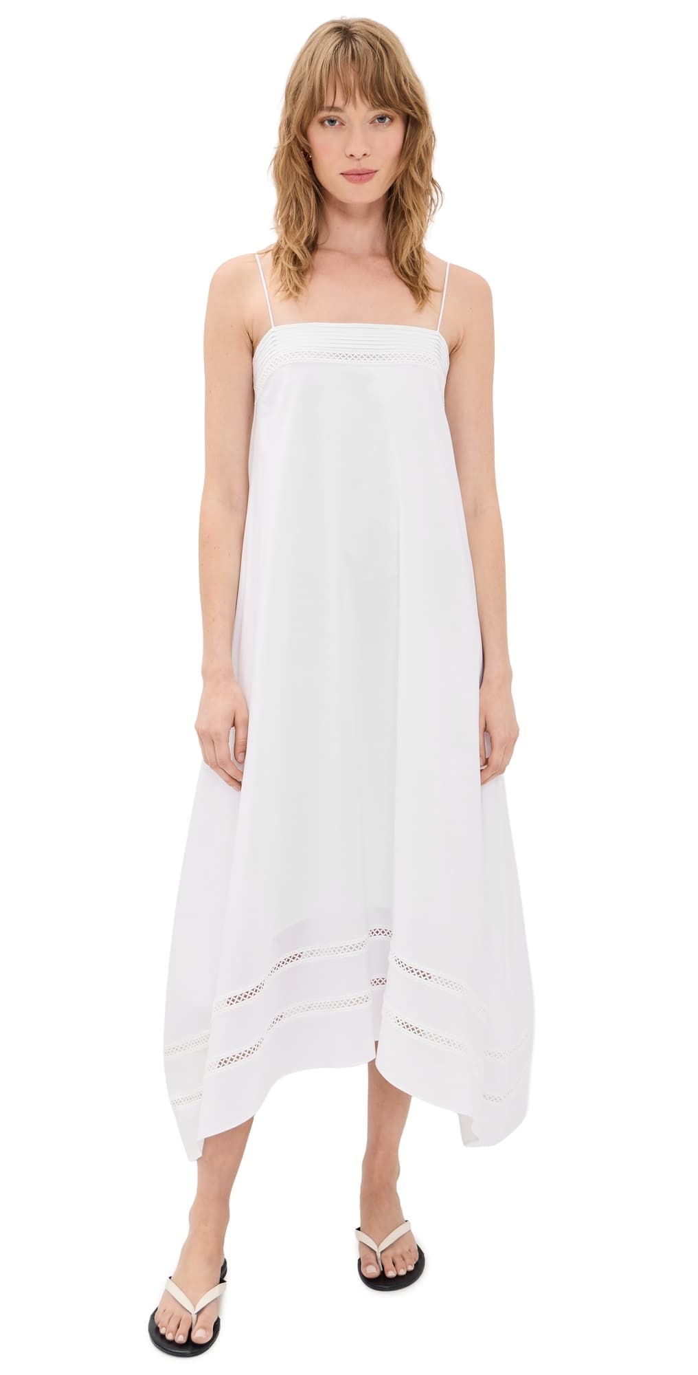 Onia Square Neck Handkerchief Dress White