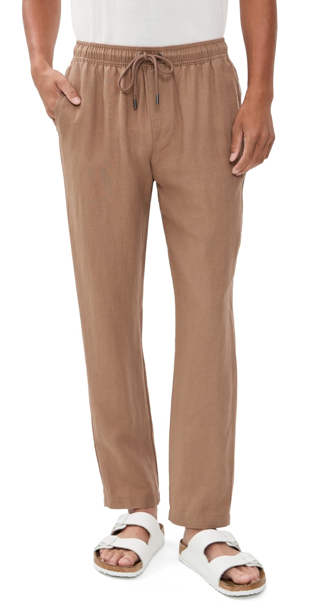 Onia Air Linen Pull-On Pants Sandlewood