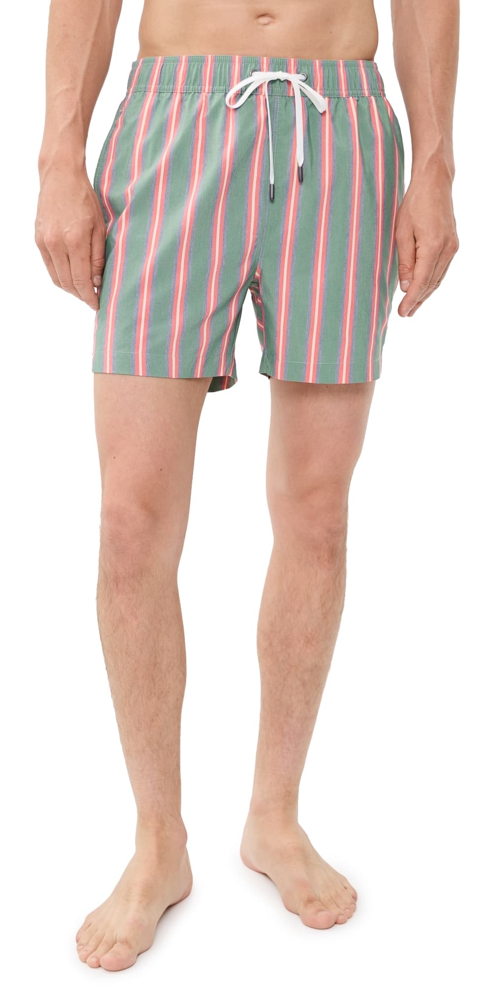 Onia Charles Swim Trunks 5 Resort Stripe Green Multi