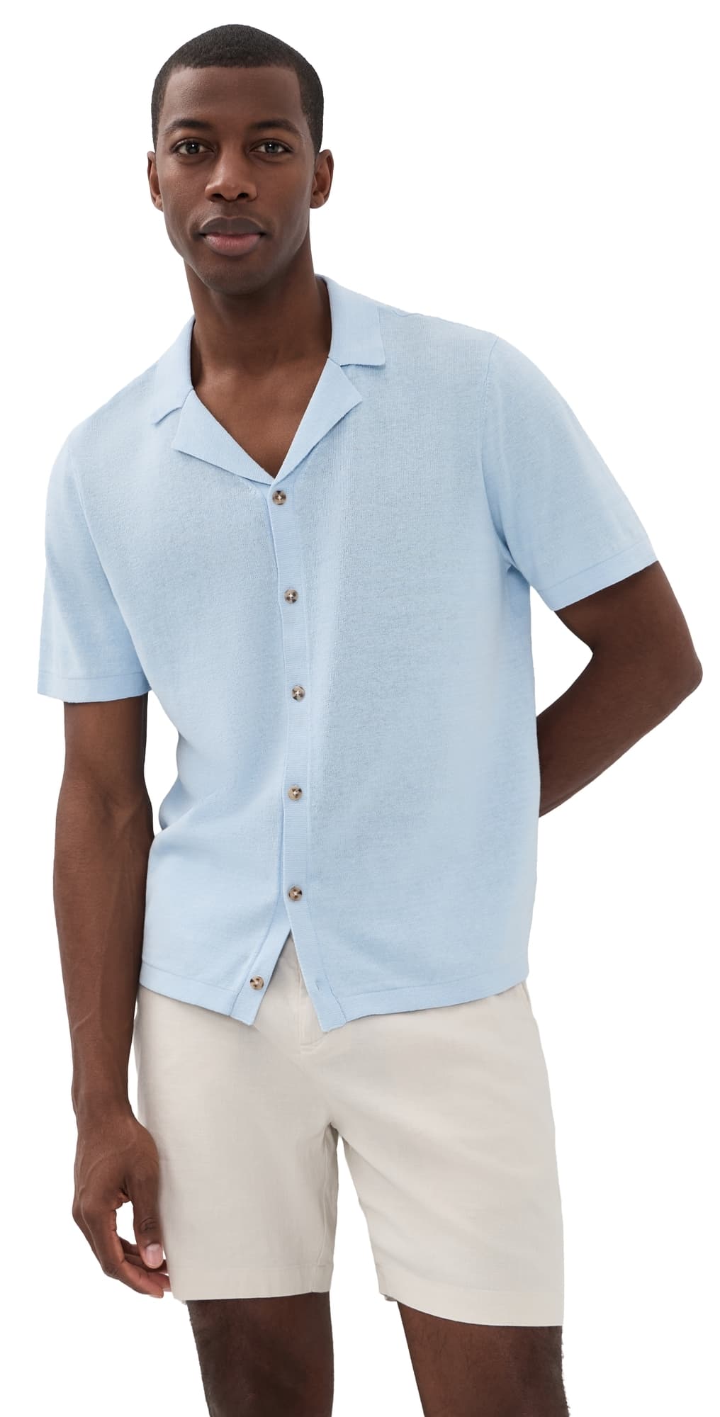 Onia Cotton Linen Camp Sweater Ice